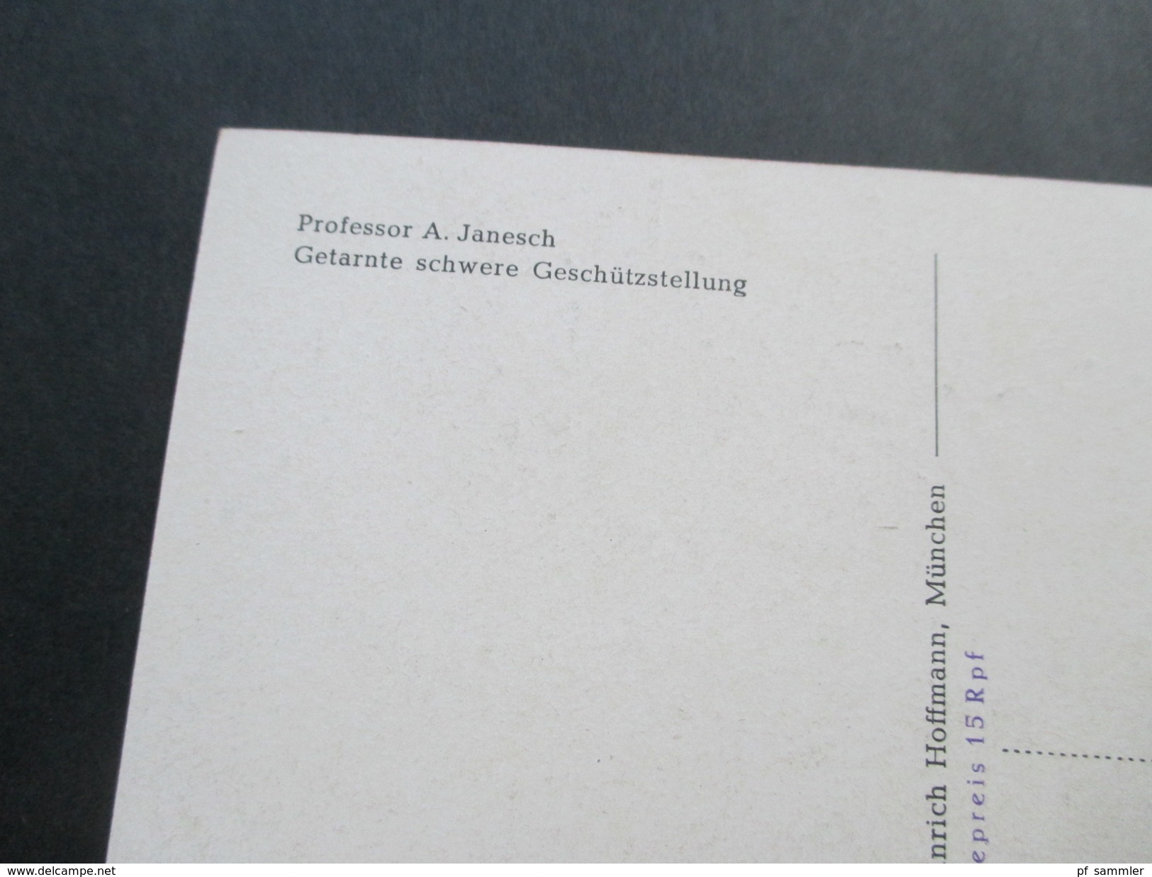 DR Propagandakarte 2. WK Privatganzsache Getarnte Schwere Geschützstelungl. Professor A. Janesch. Sonderstempel - Briefe U. Dokumente