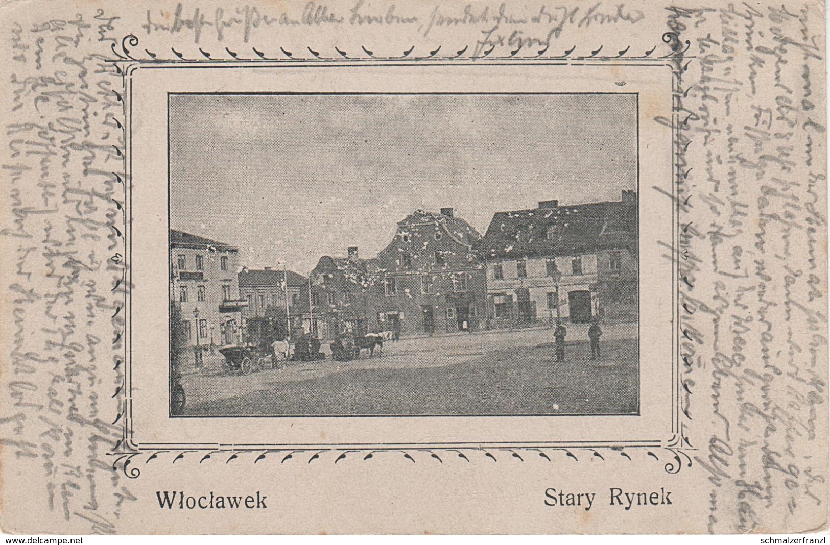 Litho AK Wloclawek Stary Rynek Leslau Markt Bei Bromberg Bydgoszcz Thorn Torun Posen Poznan Hohensalza Inowroclaw Lodz - Polen