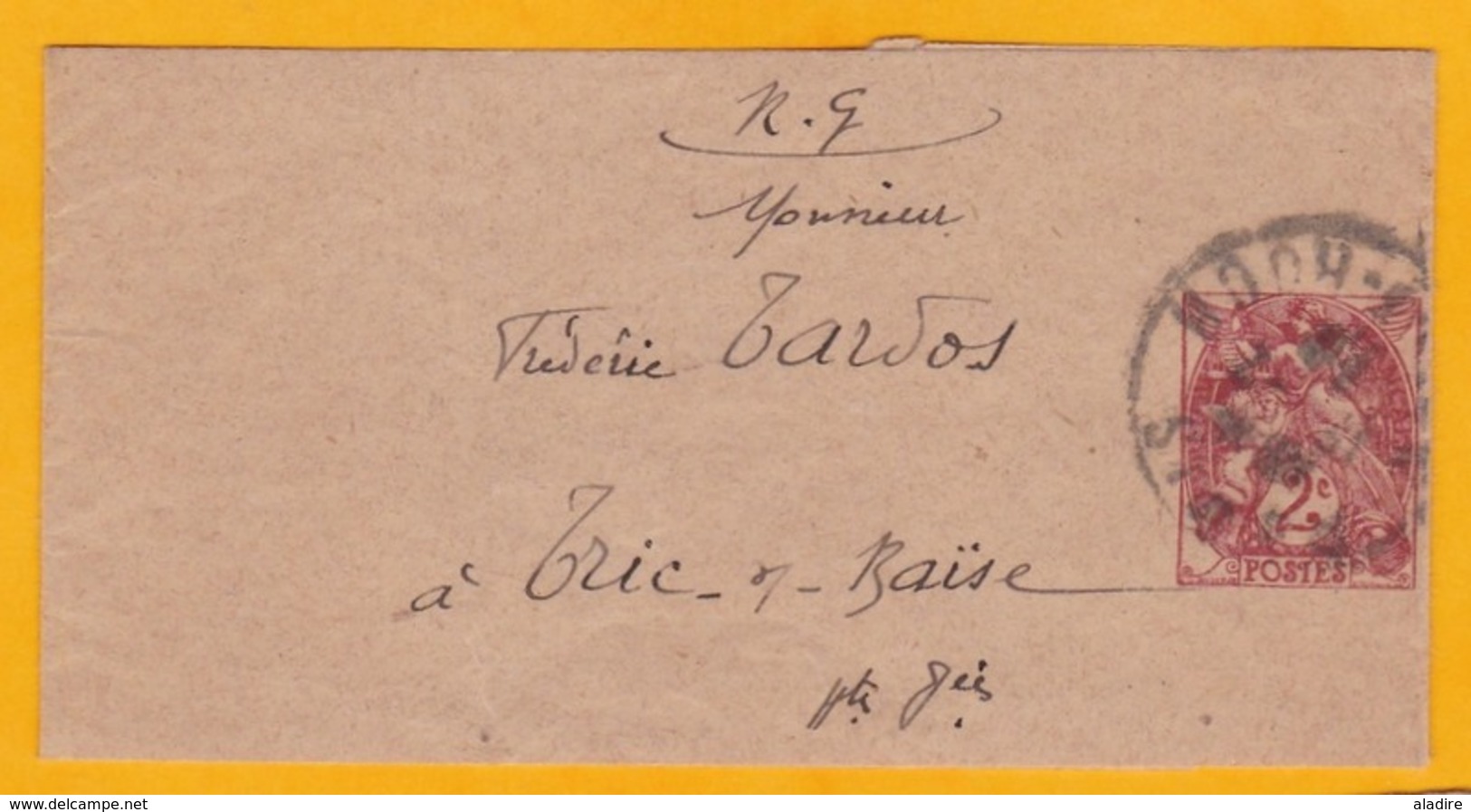 1928 - Bande Entier 2 Centimes Type Blanc Et  Journal  Petit Echo De L'USIC, Ingénieurs - De Paris Vers Trie Sur Baïse - 1900-29 Blanc