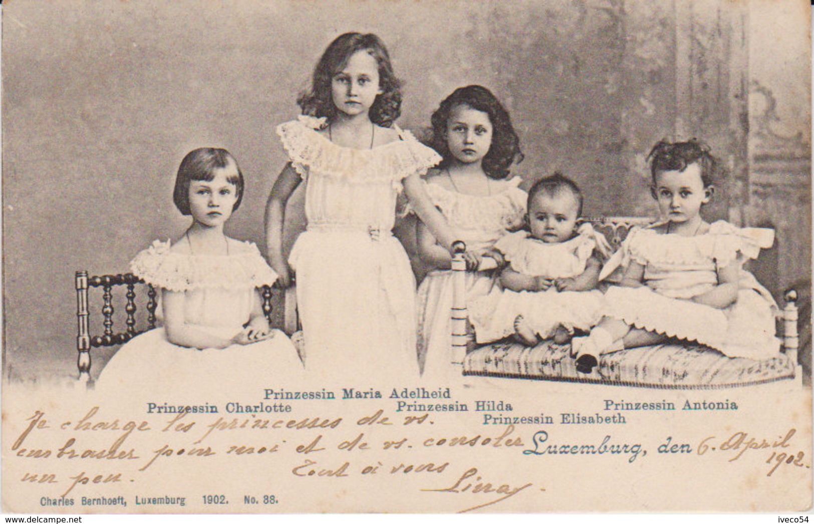 1902    Prinzessin Maria Adelheid - Charlotte - Hilda - Antonia - Elizabeth  ( Carte Peu Courante ) - Grossherzogliche Familie