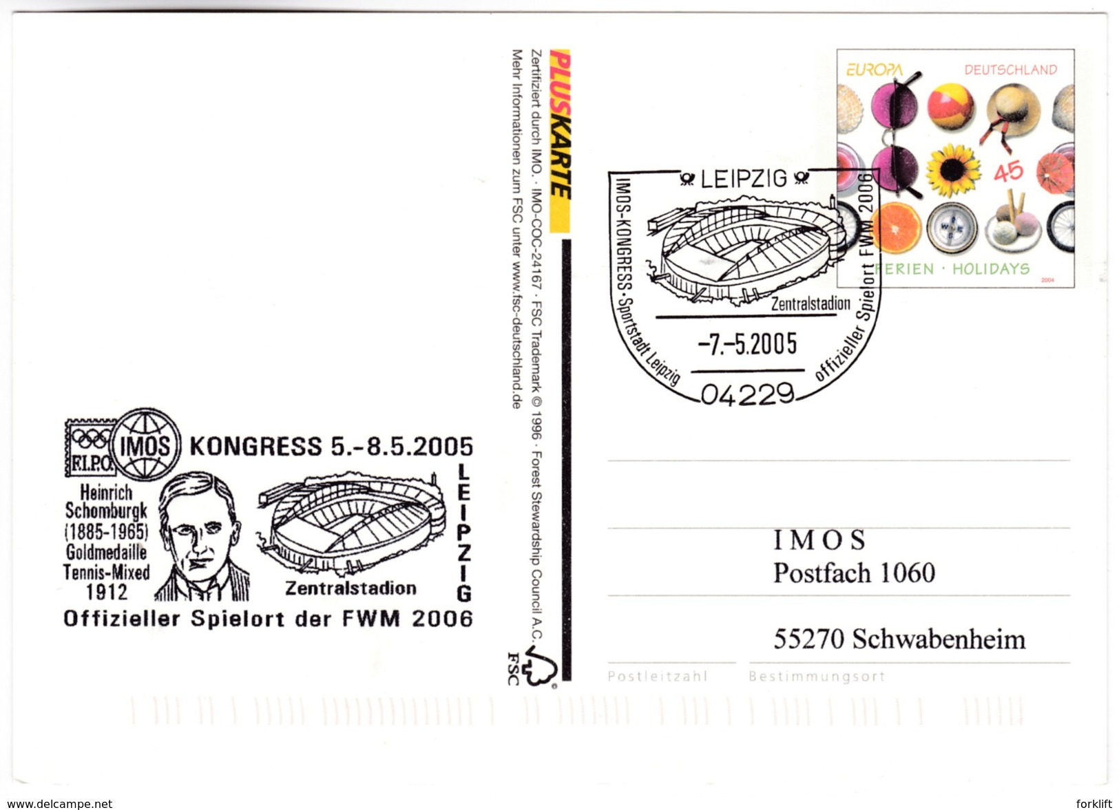 Olympiques Olympic 1912 Stockholm Tennis Heinrich Schomburgk LEIPZIG Zentralstadion Entier Postal Stationery - Verano 1912: Estocolmo