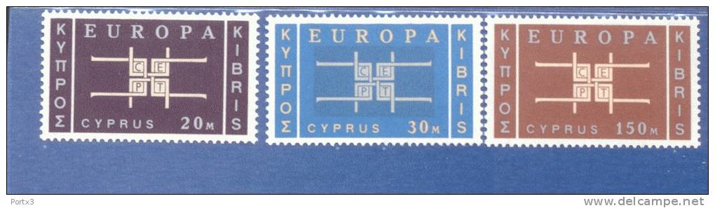 CEPT Ornament Zypern 225 - 227 ** Postfrisch MNH - 1963