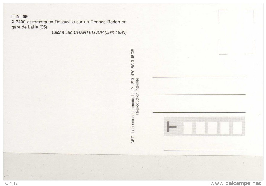 ART 059 - Autorail X 2441 En Gare - LAILLE (35) - SNCF - Trains