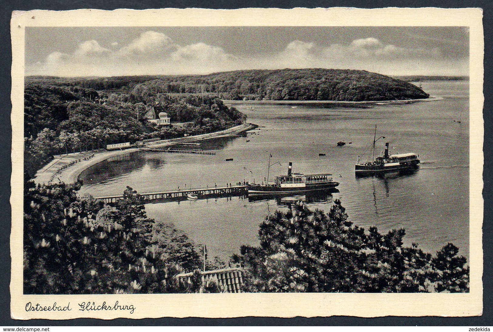 A4641 - Alte Ansichtskarte - Glücksburg - Dampfer Anlagestelle - Thomsen - Gel 1939 - Gluecksburg