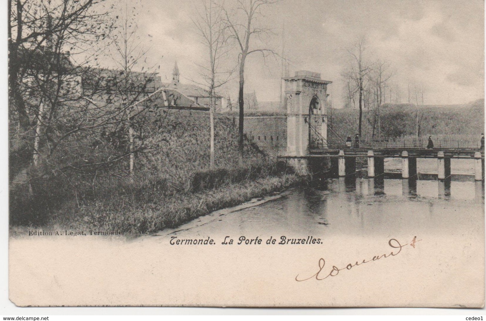 CERMONDE  LA PORTE DE BRUXELLES  EN 1904 - Dentergem