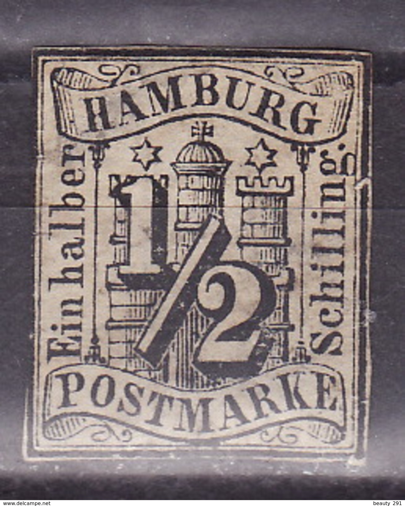 HAMBURG  1859  Mi 1 Wz 1 (*) - Hambourg