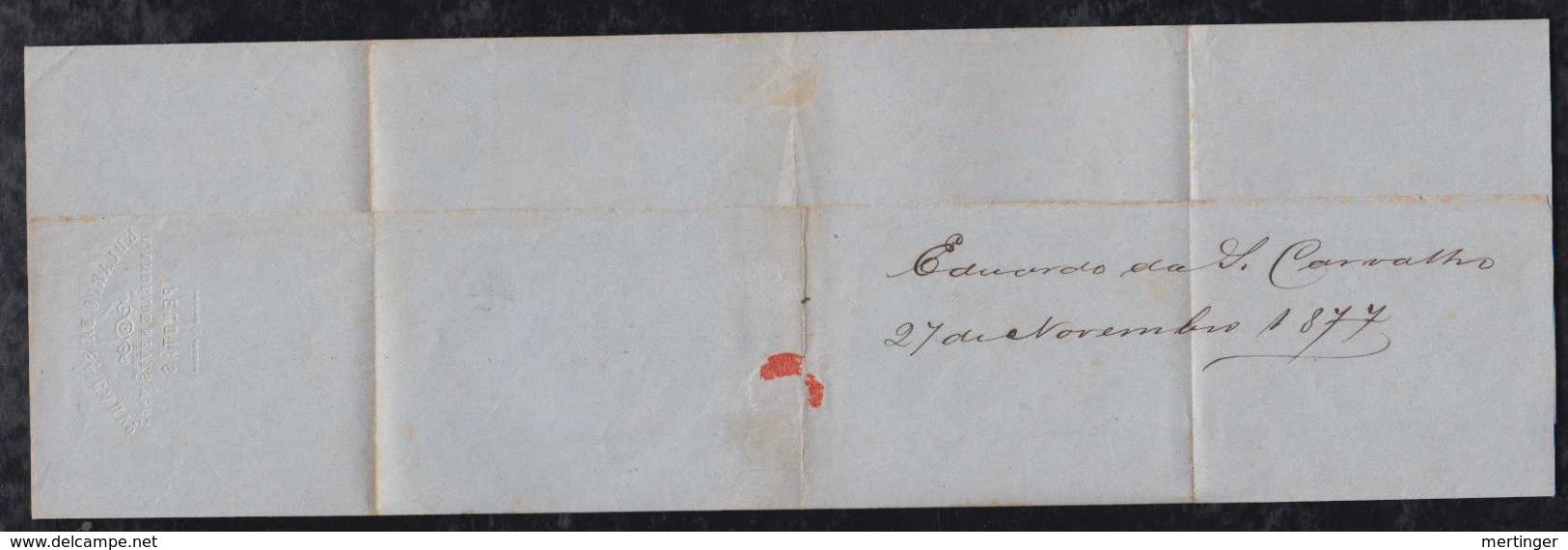 Brazil Brasil 1877 Cover 100R Perce PELOTAS To BAGE - Storia Postale