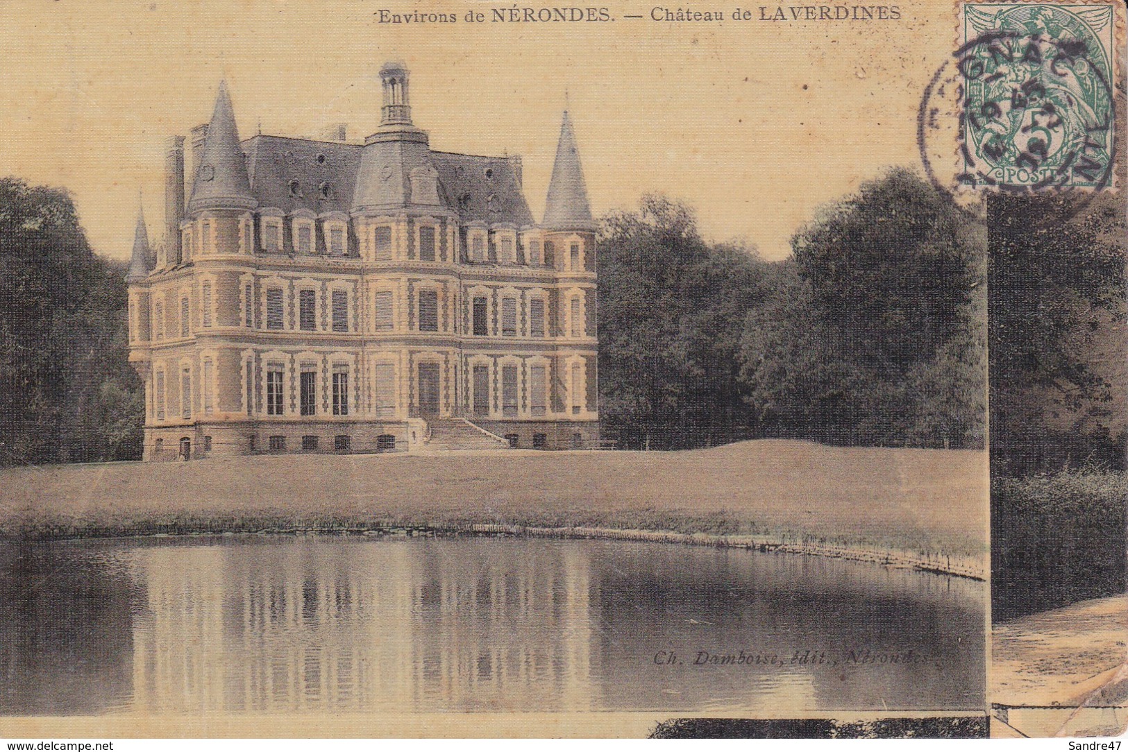 CPA (18)  NERONDES.  Château De La Verdines  (Coupage De La Carte Décalé). ..F492 - Nérondes