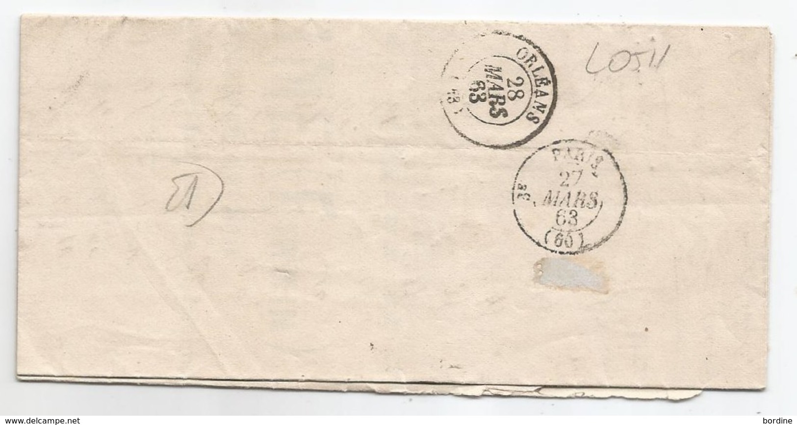 - Lettre -  SEINE Et MARNE - ESBLY - GC.1410 S/TP Napoléon III N°22 + Càd Perlé Type 22 - 1863 - 1862 Napoleon III