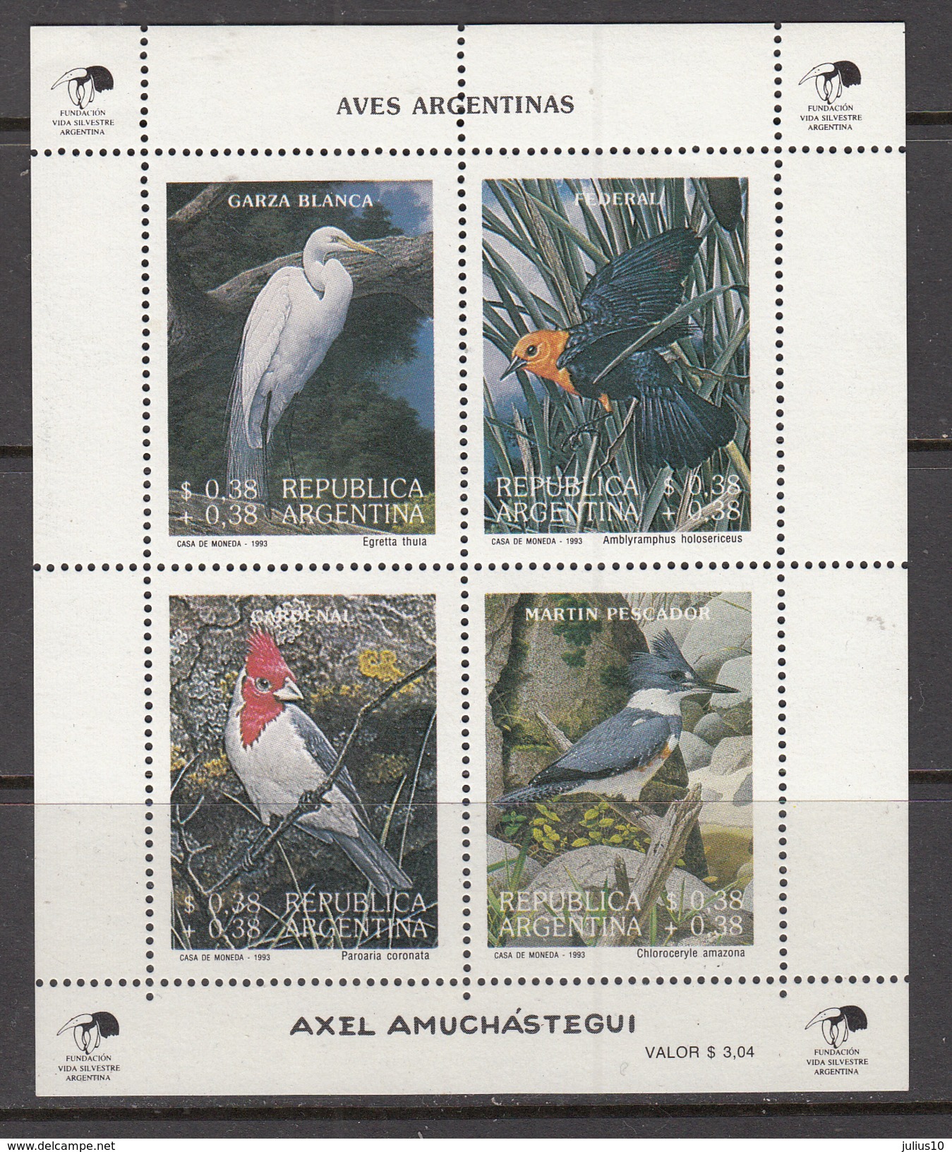 BIRDS Vogel Oiseaux 1993 Argentina Mi Bl 55 MNH (**) #6036 - Sonstige & Ohne Zuordnung