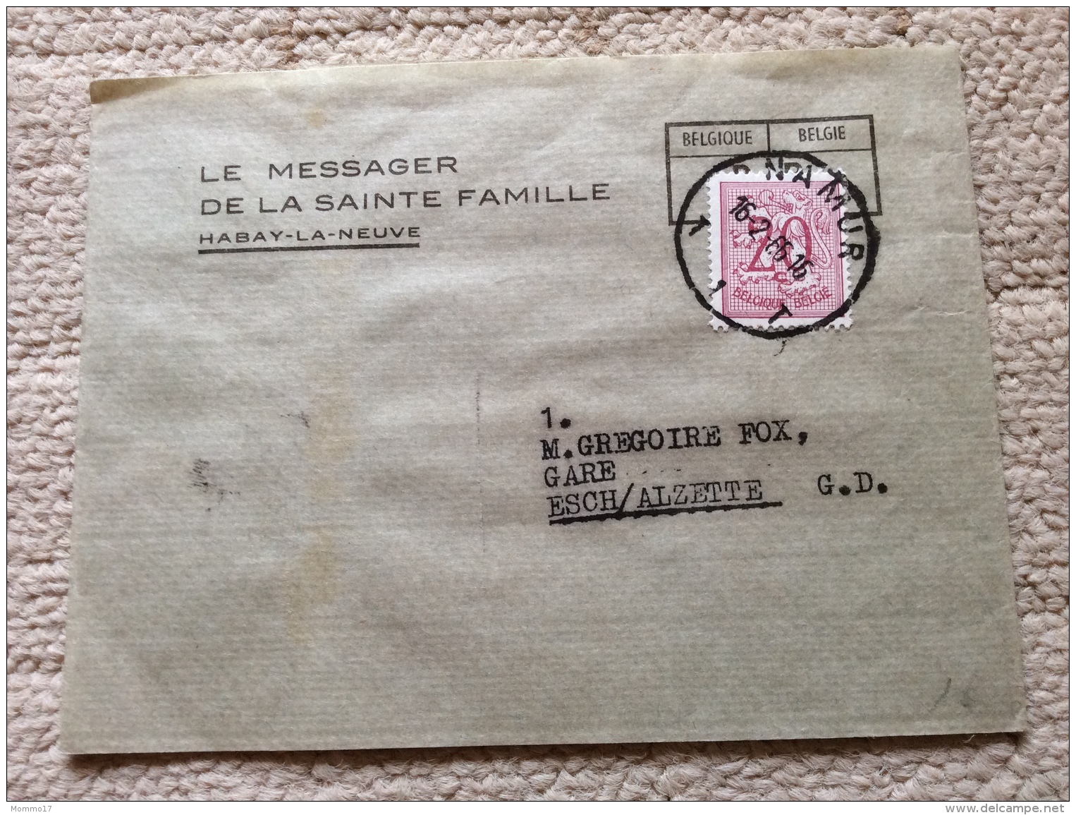 Belgique Lettre / Bande De Journal Pour Le Luxembourg  Messager Sainte Famille Habay La Neuve 1966 - Lettres & Documents