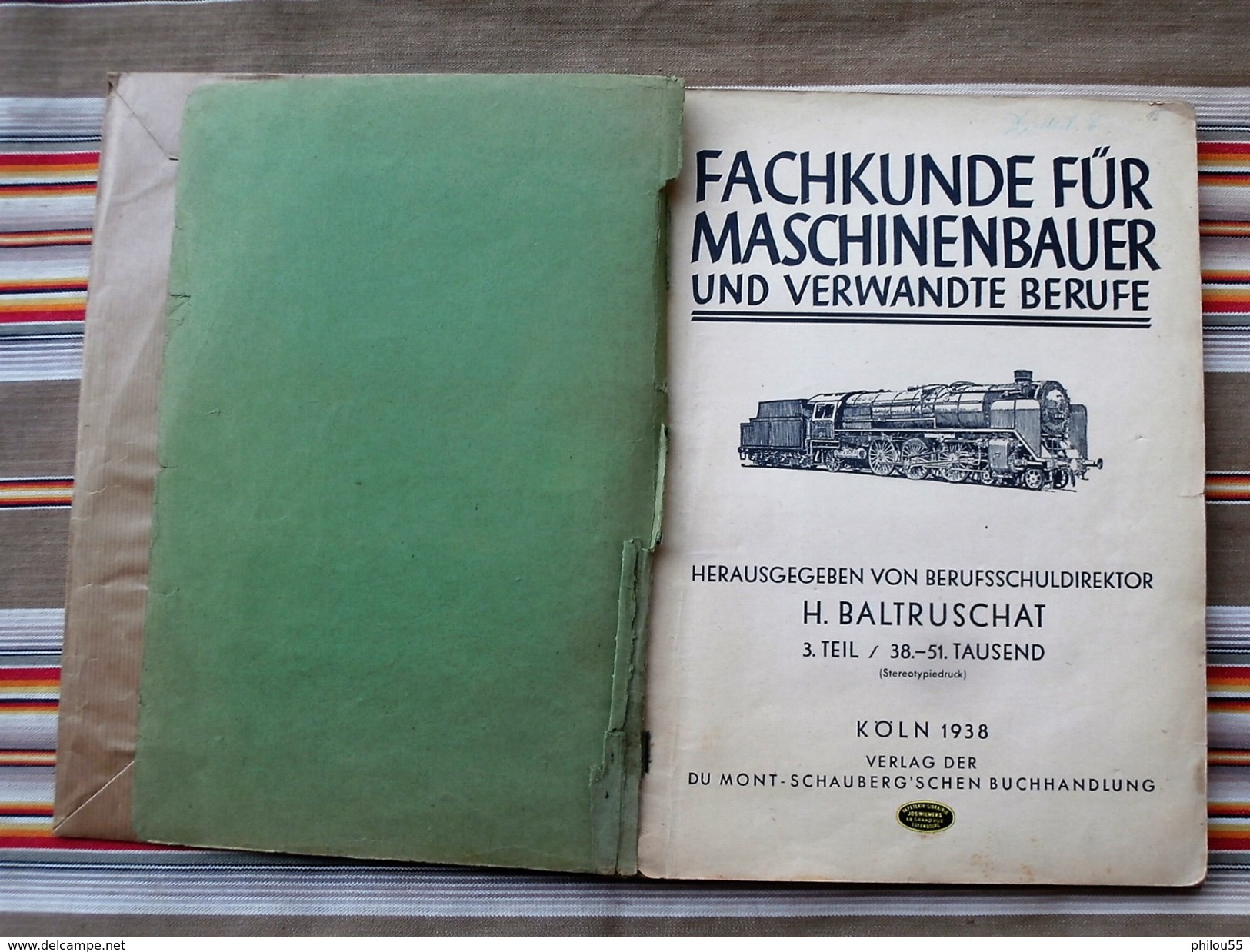 KOLN 1938  FACHKUNDE FUR MASCHINENBAUER UND VERWANDTE BERUFE Gare Train