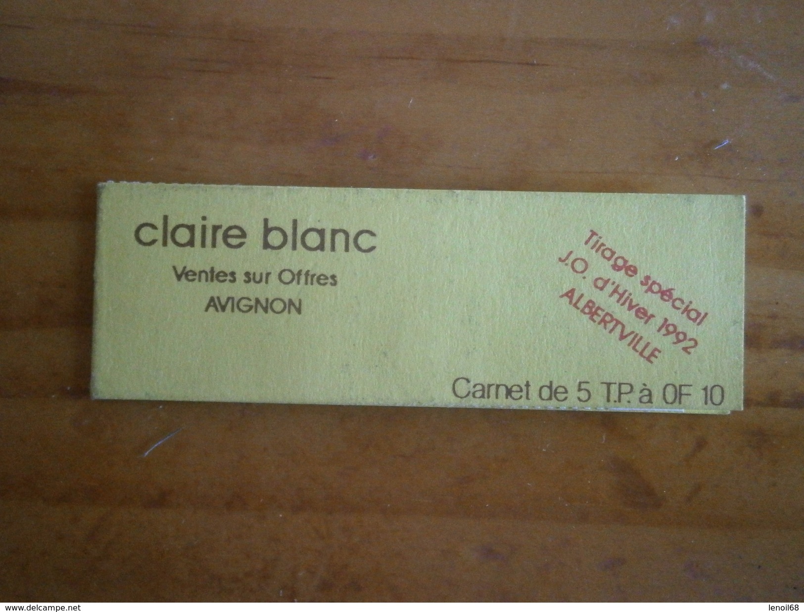 Carnet Publicitaire Claire BLANC Ouvert Jeux Olympiques Albertville 92 Passage De La Flamme Olympique à Avignon 30.01.92 - Otros & Sin Clasificación