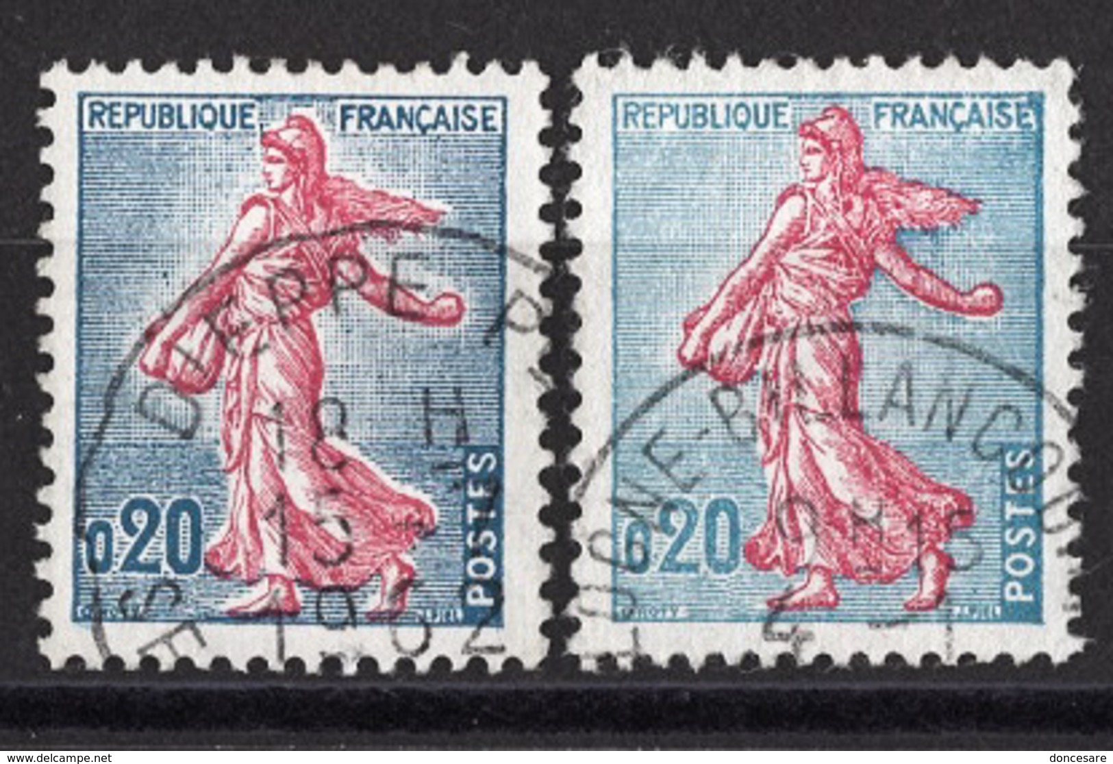 FRANCE 1960 - Y.T. N° 1233 X 2 NUANCES - OBLITERES / K23 - Oblitérés