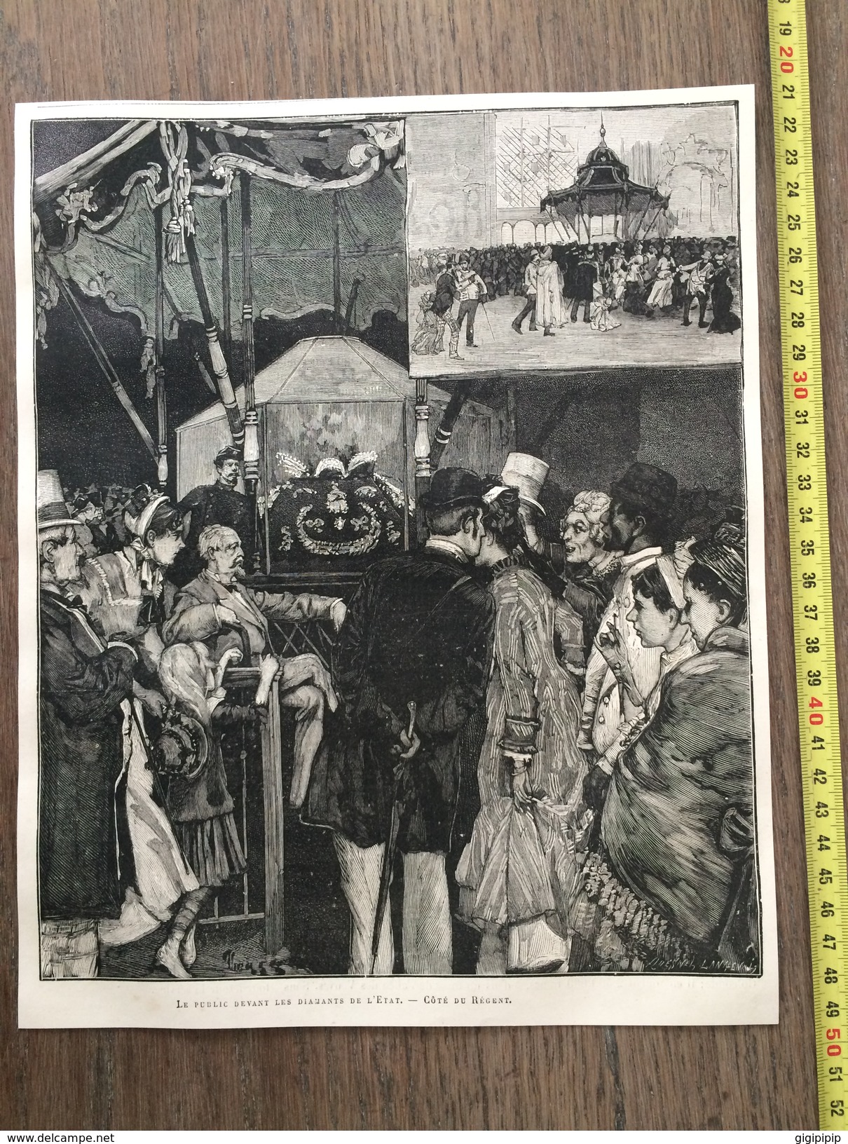 ENV 1890 PARIS LE PUBLIC DEVANT LES DIAMANTS DE L ETAT COTE DU REGENT - Collections