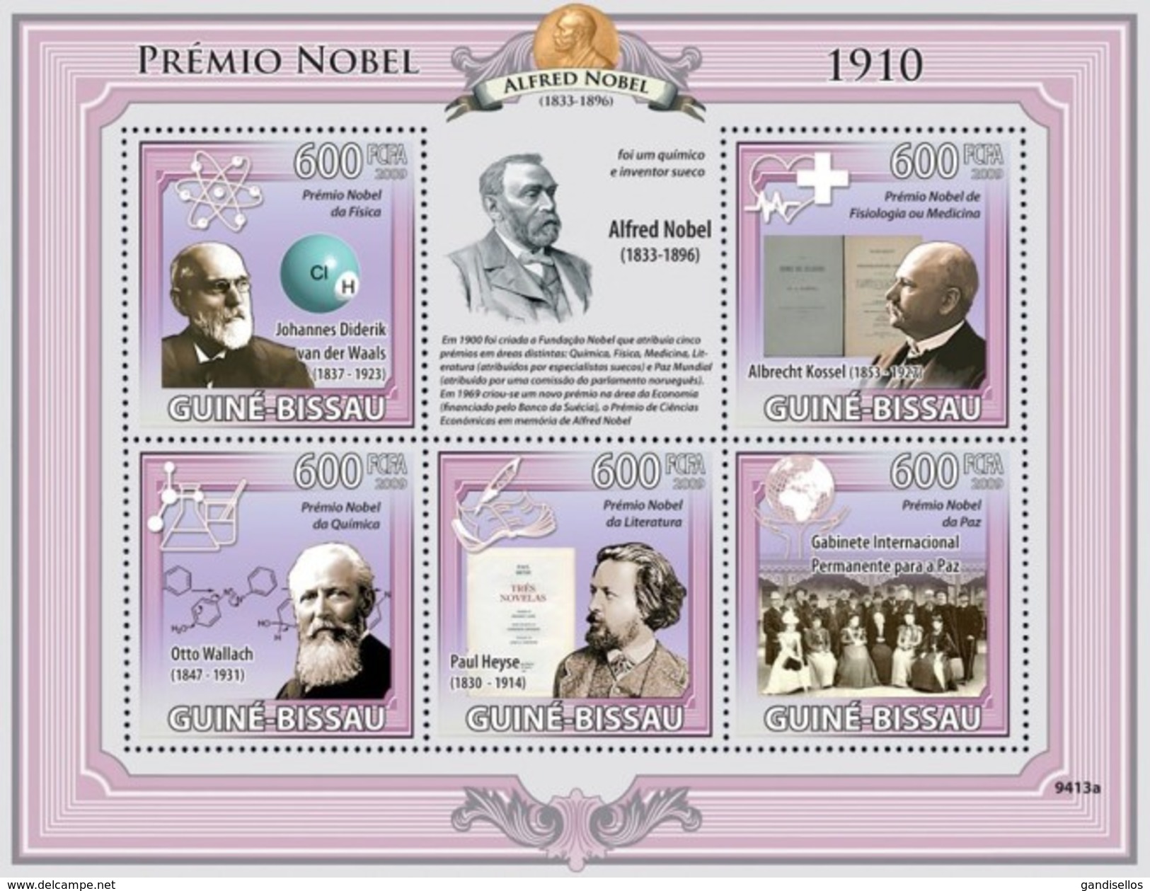 GUINE BISSAU 2009 SHEET NOBEL PRIZE 1910 PRIX NOBEL PREMIO NOBEL Gb9413a - Guinea-Bissau