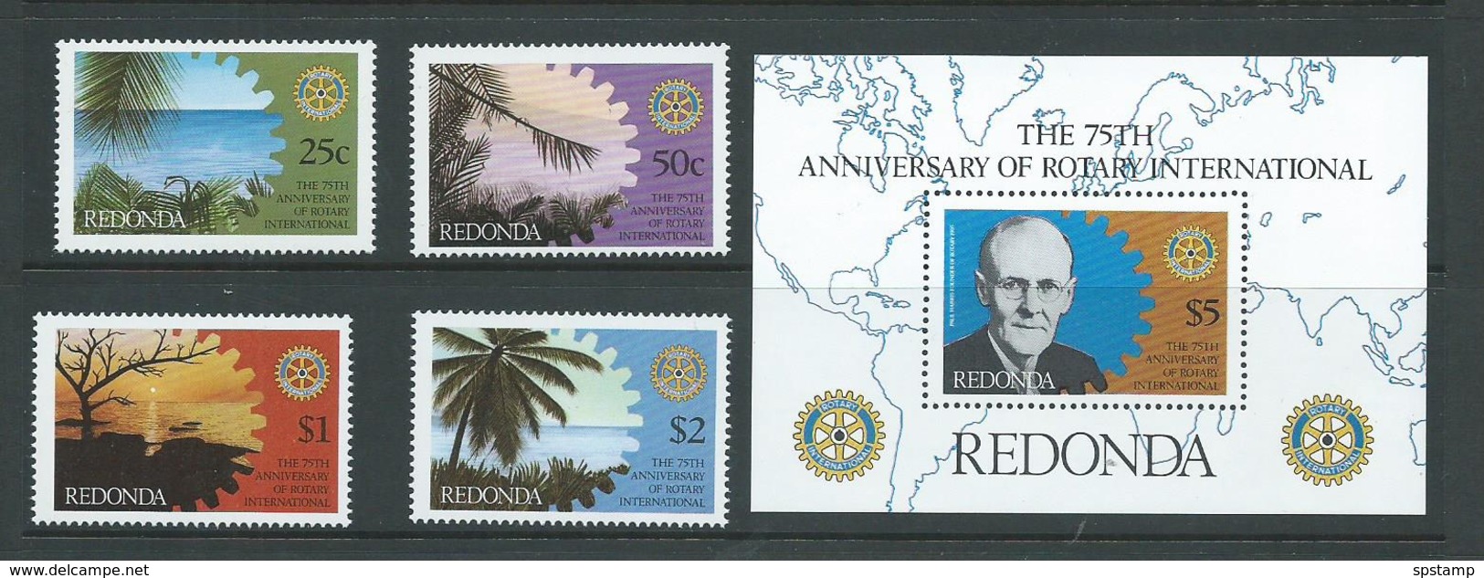 Redonda 1980 Rotary Set Of 4 & Miniature Sheet MNH - Antigua And Barbuda (1981-...)