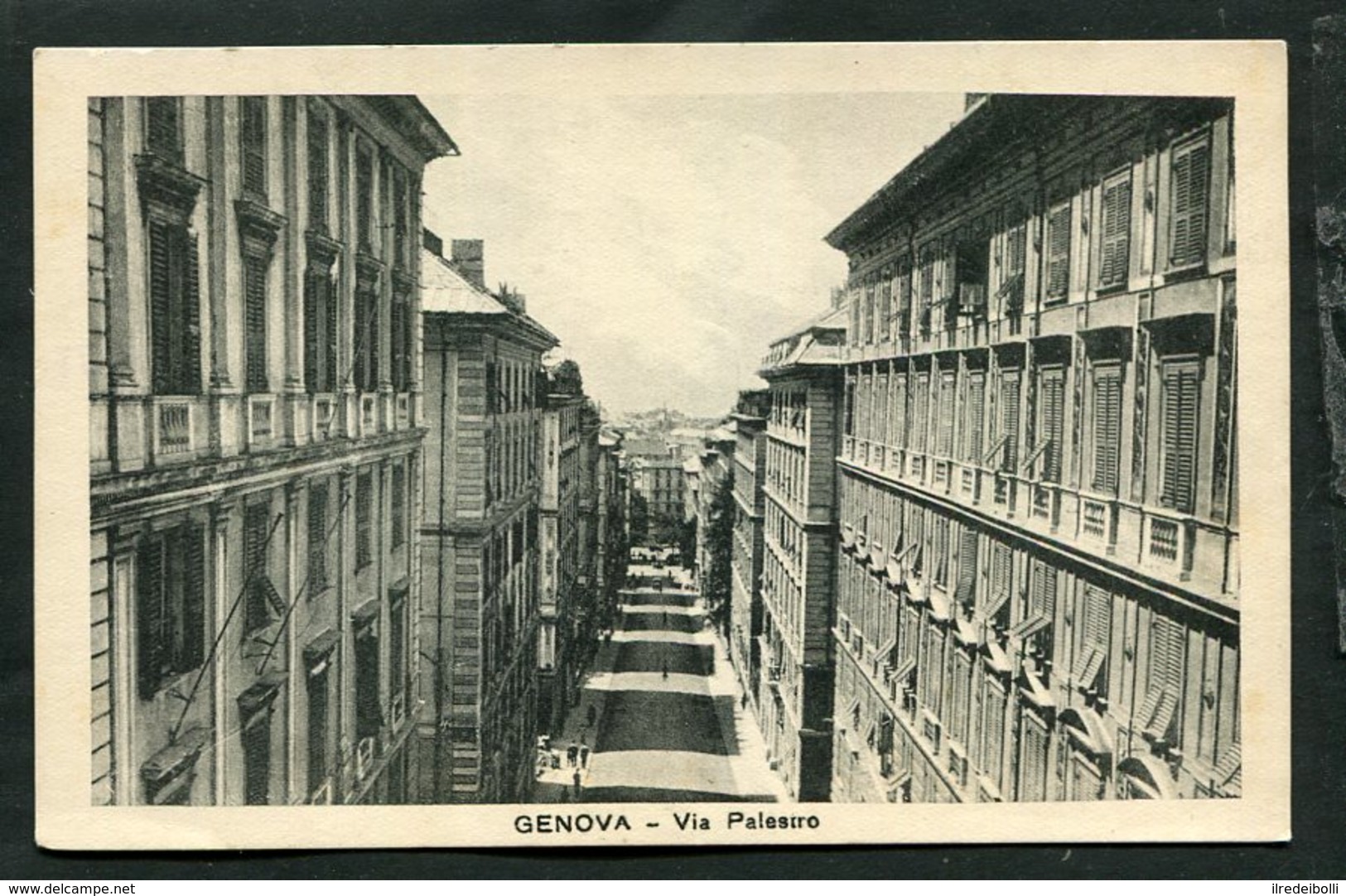 GENOVA  VIA PALESTRO   CARTOLNA FORMATO PICCOLO    NON  VIAGGIATA  DI FINE 800 INIZI 900 - Genova