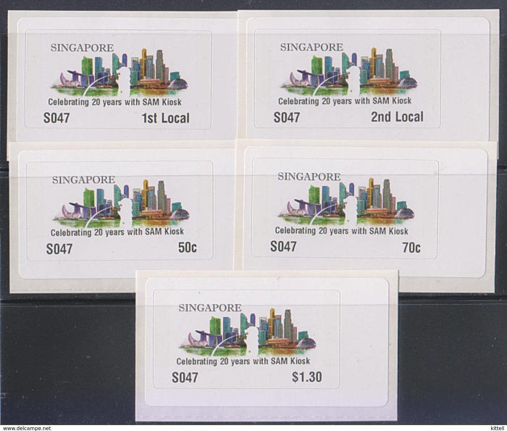 Singapore 2017 SKYLINE Design Commemorative Overprint ATM  Frama Labels Mint - 5 Values - Viñetas De Franqueo [ATM]