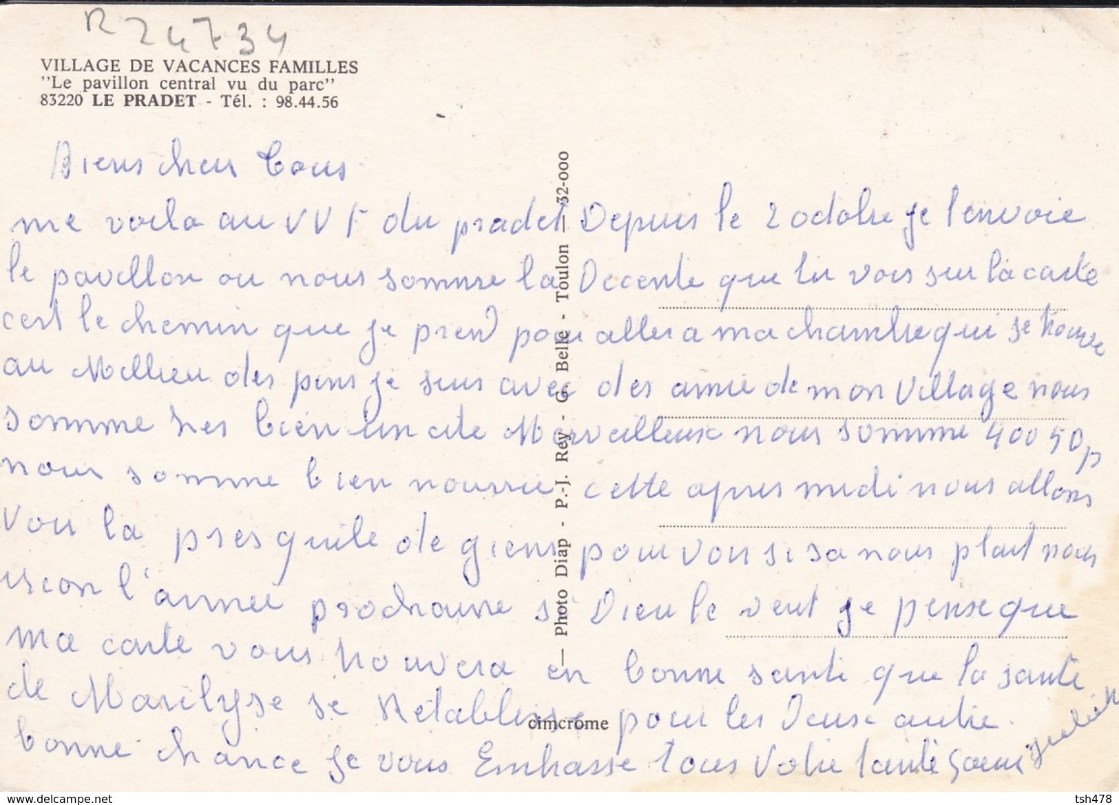 83---LE PRADET--village De Vacances Familles--le Pavillon Central Vu Du Parc--voir 2 Scans - Le Pradet