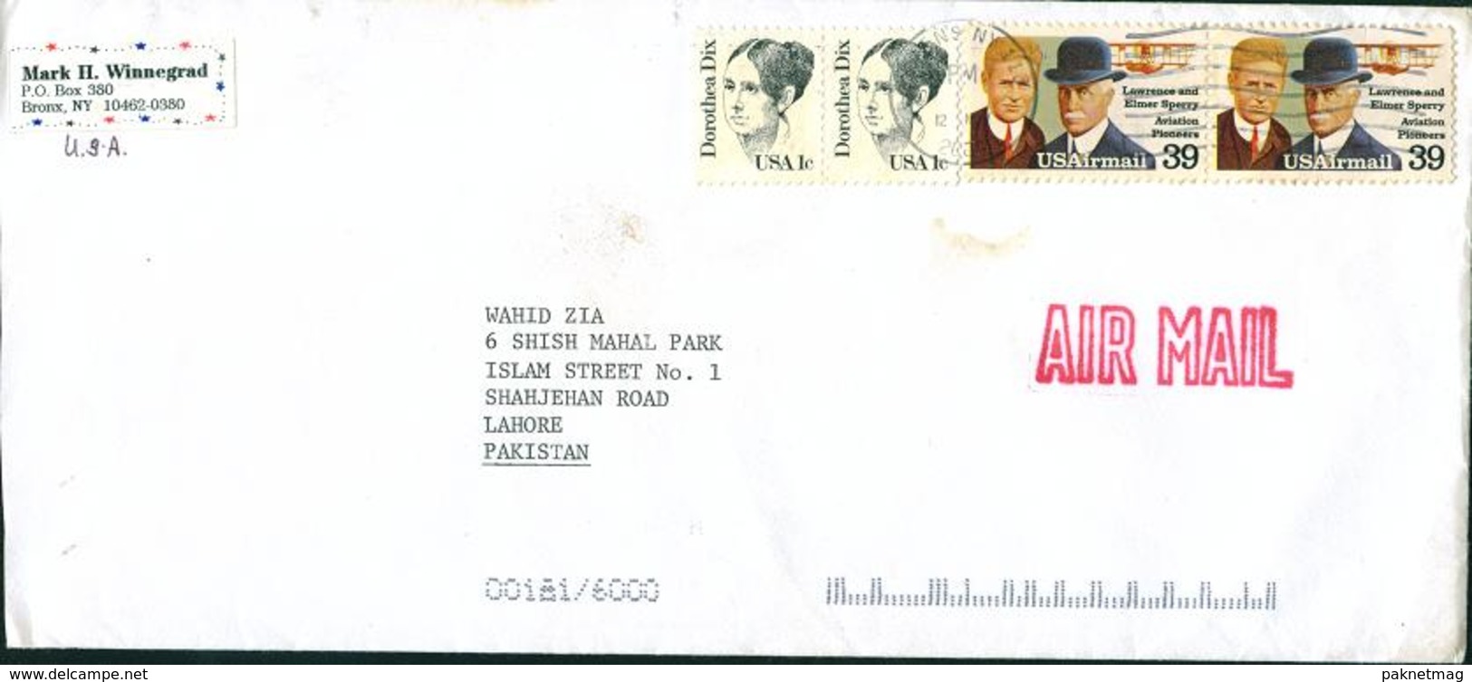 C72- Postal Used Cover. Posted From USA To Pakistan. Famous People - Other & Unclassified