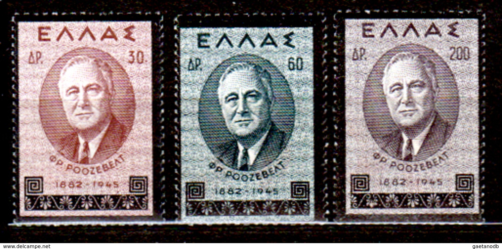 Grecia-F0190 - 1945 - Yvert & Tellier N. 518-520 (+) LH - Senza Difetti Occulti. - Unused Stamps