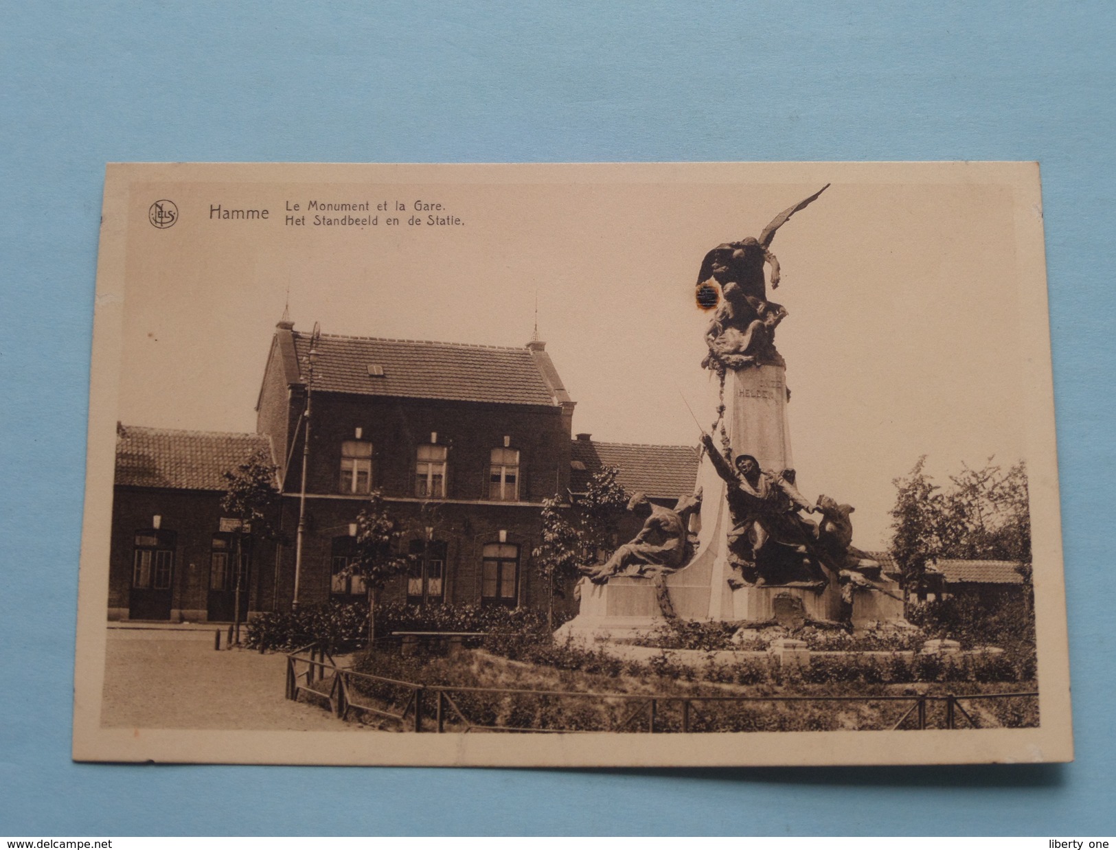 Het Monument En De Statie ( Mouvau ) Anno 19?? ( Zie Foto Details ) !! - Hamme