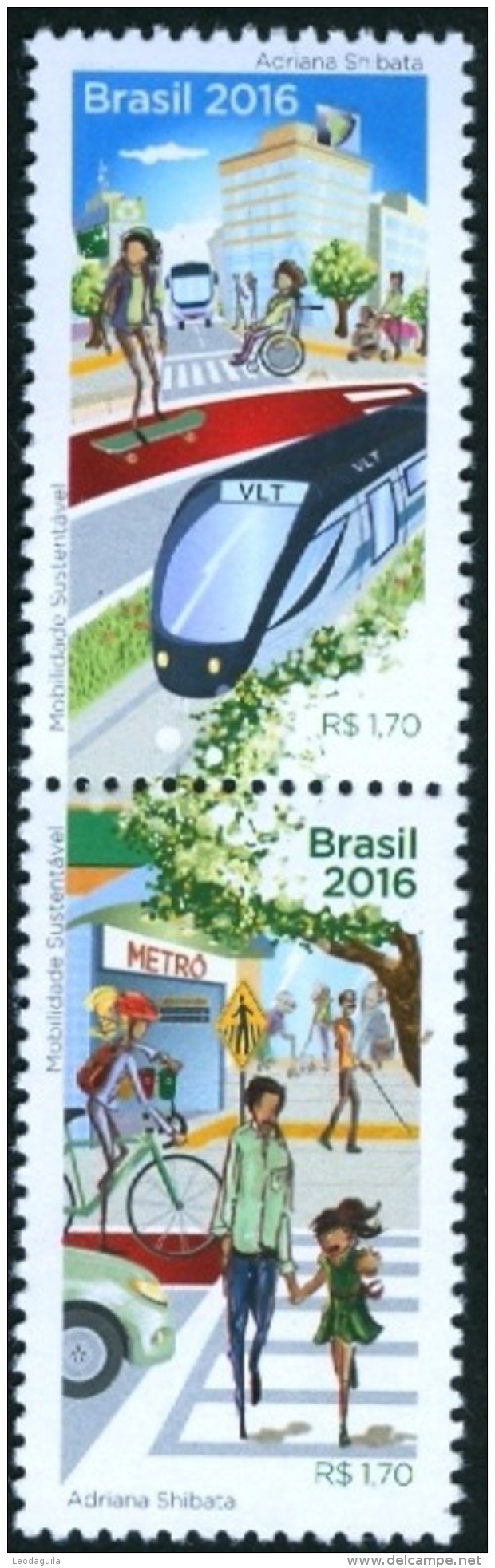 BRAZIL 2016 -  Sustainable Mobility  -  2v - Unused Stamps