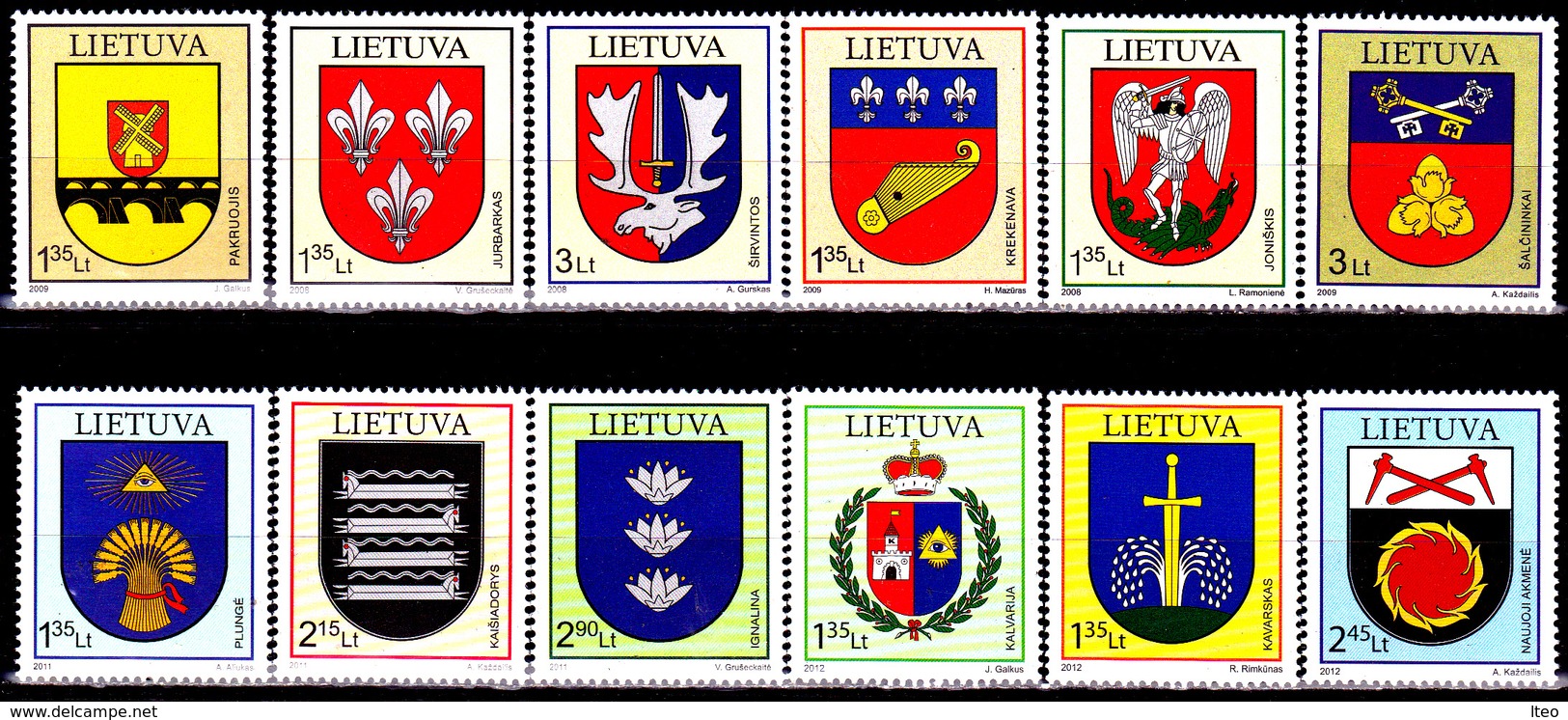 Lituanie 2008 / 09 + 2011 / 12 Armoiries - Briefmarken