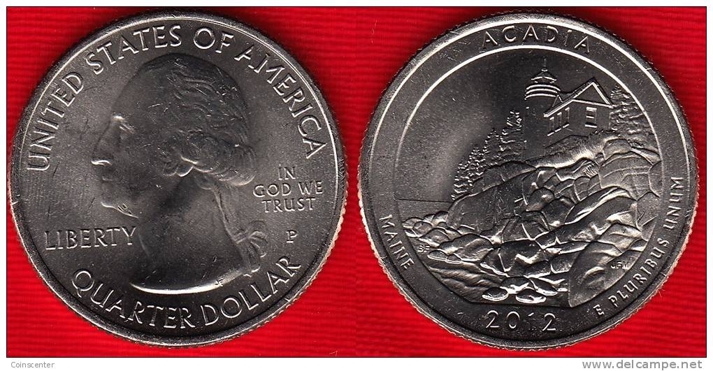 USA Quarter (1/4 Dollar) 2012 P Mint "Acadia" UNC - 2010-...: National Parks