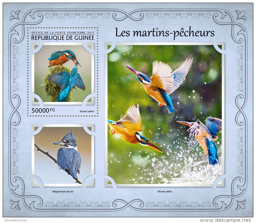 GUINEA REP. 2017 ** Kingfishers Eisvögel Martins-pecheurs S/S - OFFICIAL ISSUE - DH1721 - Sonstige & Ohne Zuordnung