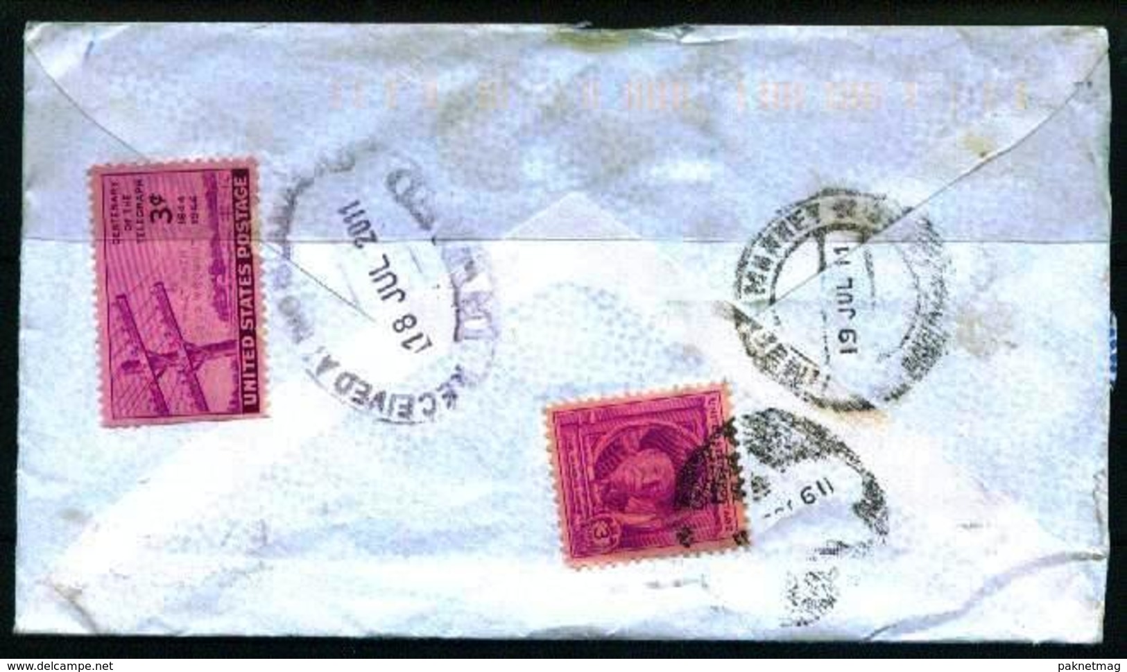 C105- Postal Used Cover. Post From USA To Pakistan. Ship. Dog.Cat. - Other & Unclassified