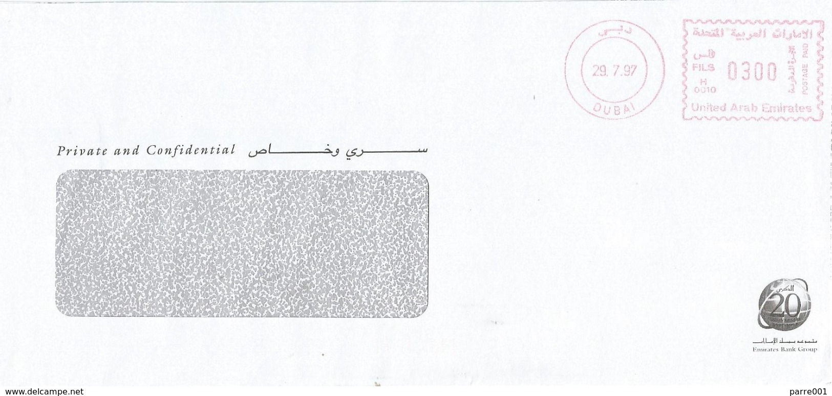 United Arab Emirates UAE 1997 Dubai Meter Franking Hasler &ldquo;Mailmaster&rdquo; H0010 Cover - Verenigde Arabische Emiraten