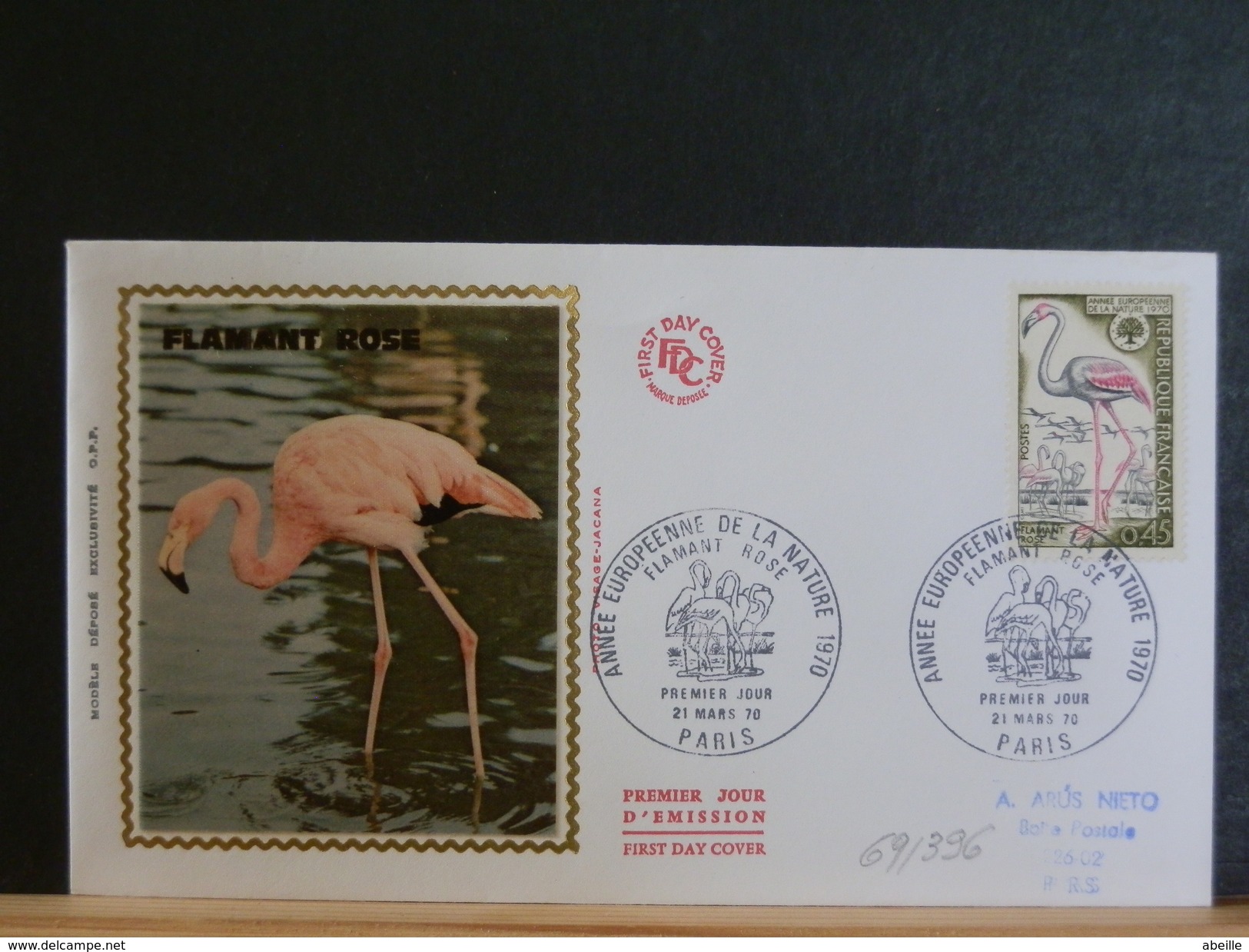 69/396   FDC  FRANCE - Flamingos