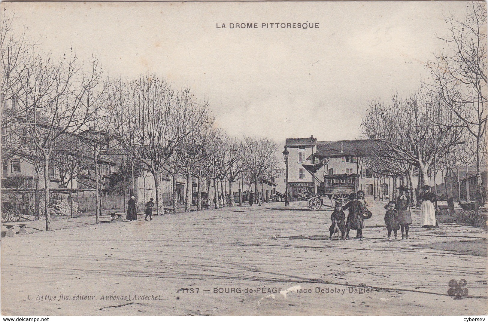 BOURG-de-PEAGE - Place Dedalay Dagier - Tabacs - Bel Attelage à Voyageurs - Animé - Altri & Non Classificati