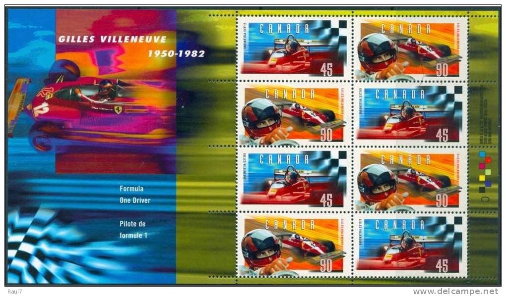 CANADA 1997 - Voitures F1, G.Villeneuve - BF Neufs // Mnh - Unused Stamps