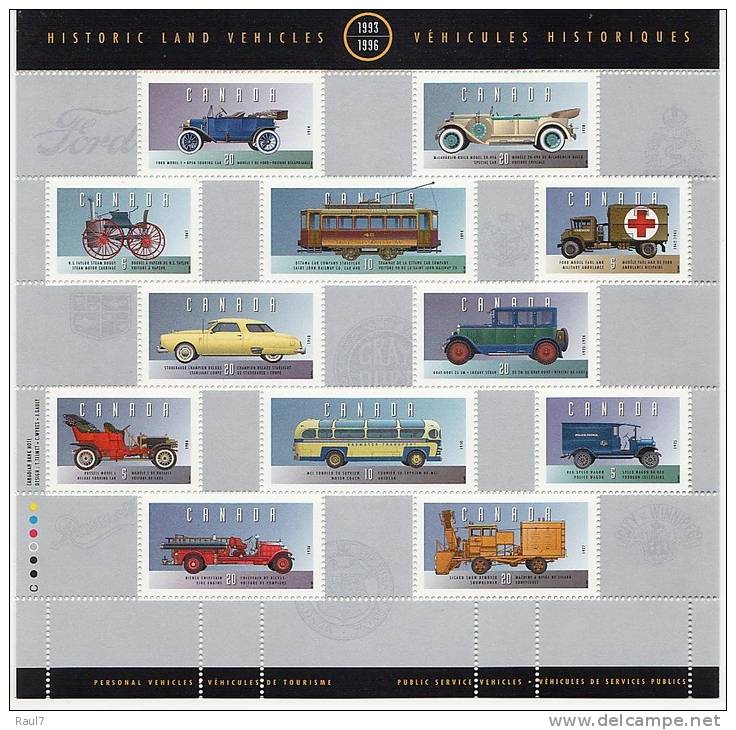 CANADA 1996 - Capex'96 Vehicules Historiques - Feuillet Neufs // Mnh - Unused Stamps