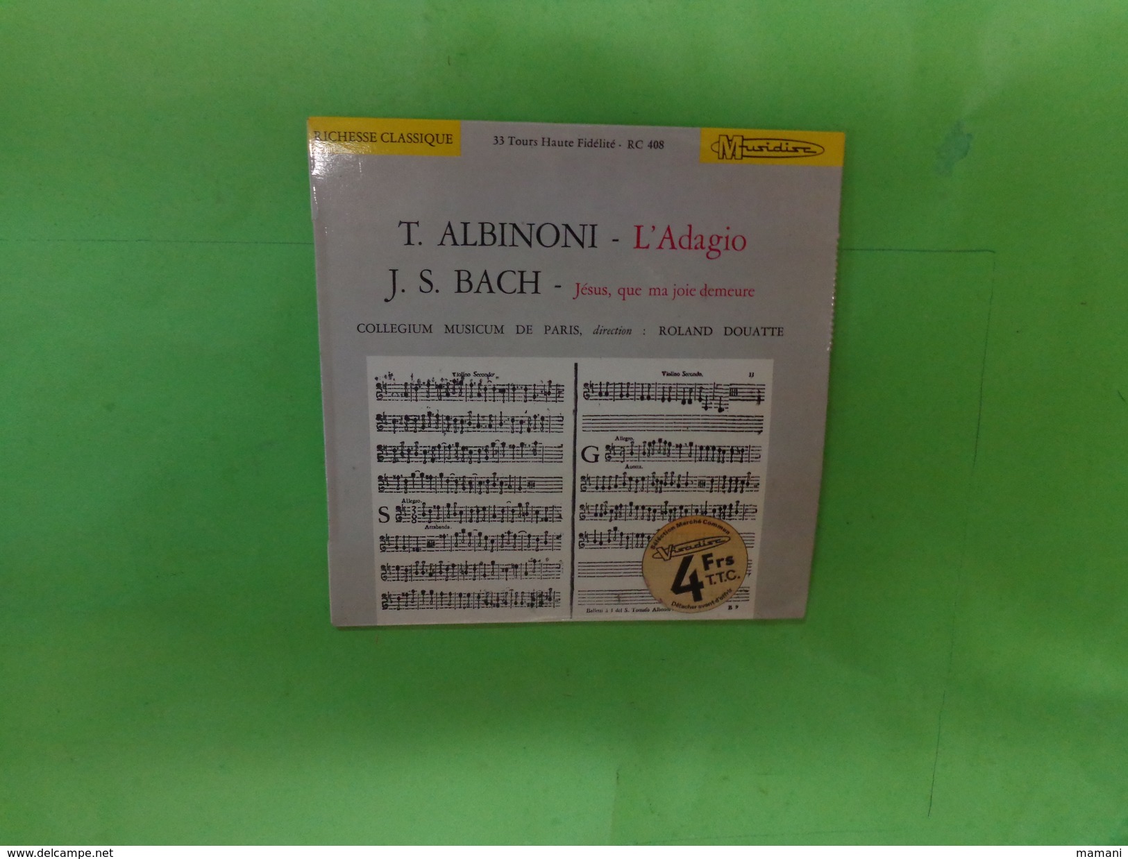 Disque Musidisc T Albinoni -js Bach - Autres & Non Classés