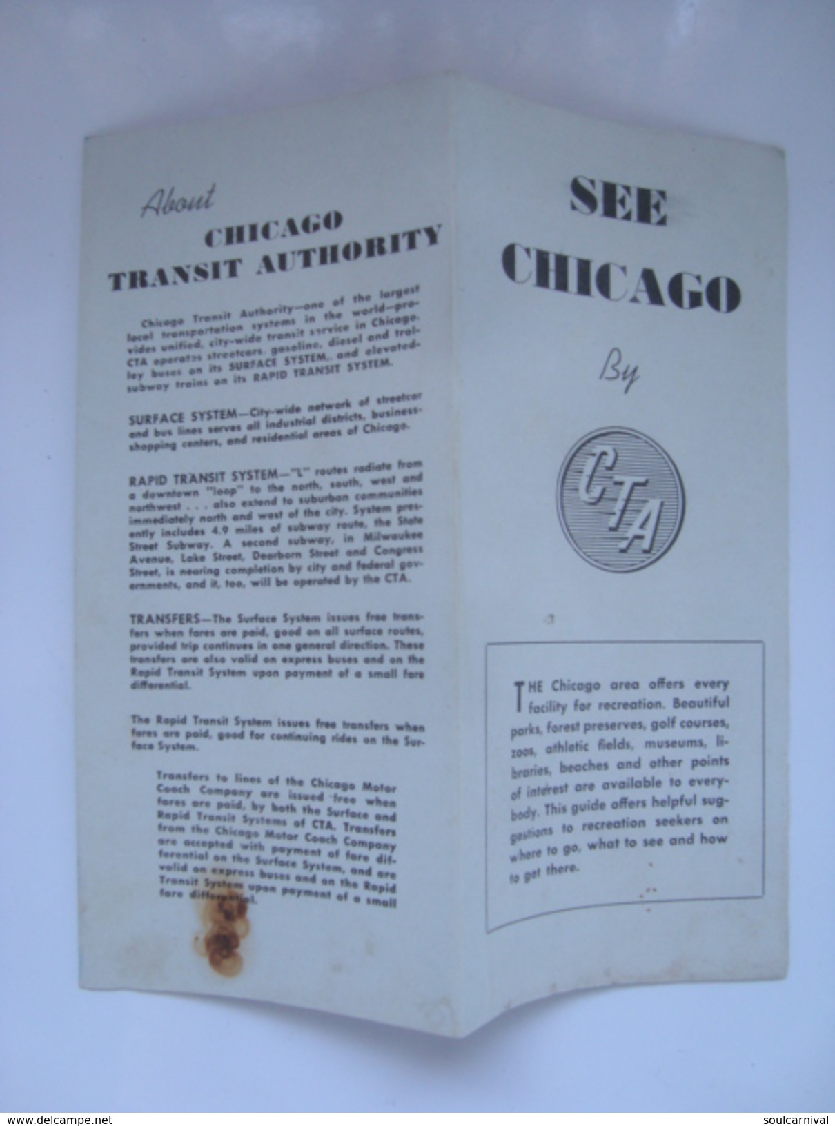 SEE CHICAGO BY CTA (CHICAGO TRANSIT AUTHORITY) - USA 1950 APROX. 16 PAGES. - Reiseprospekte