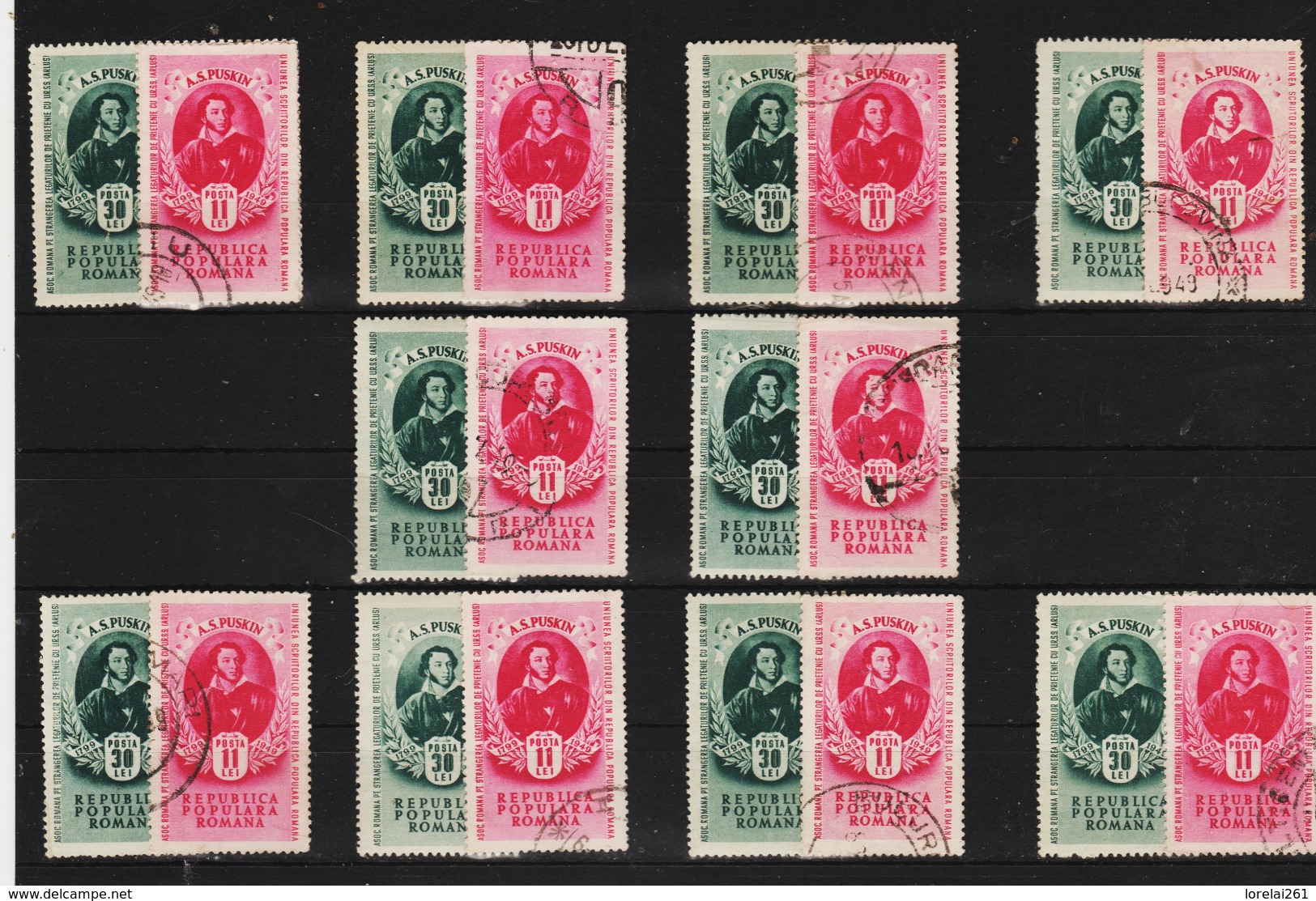 1949 -  SESQUICENTENAIRE DE LA NAISS. D´A.S. POUCHKINE,  MI No 1187/1188 Et Yv 1079/80 - Gebraucht