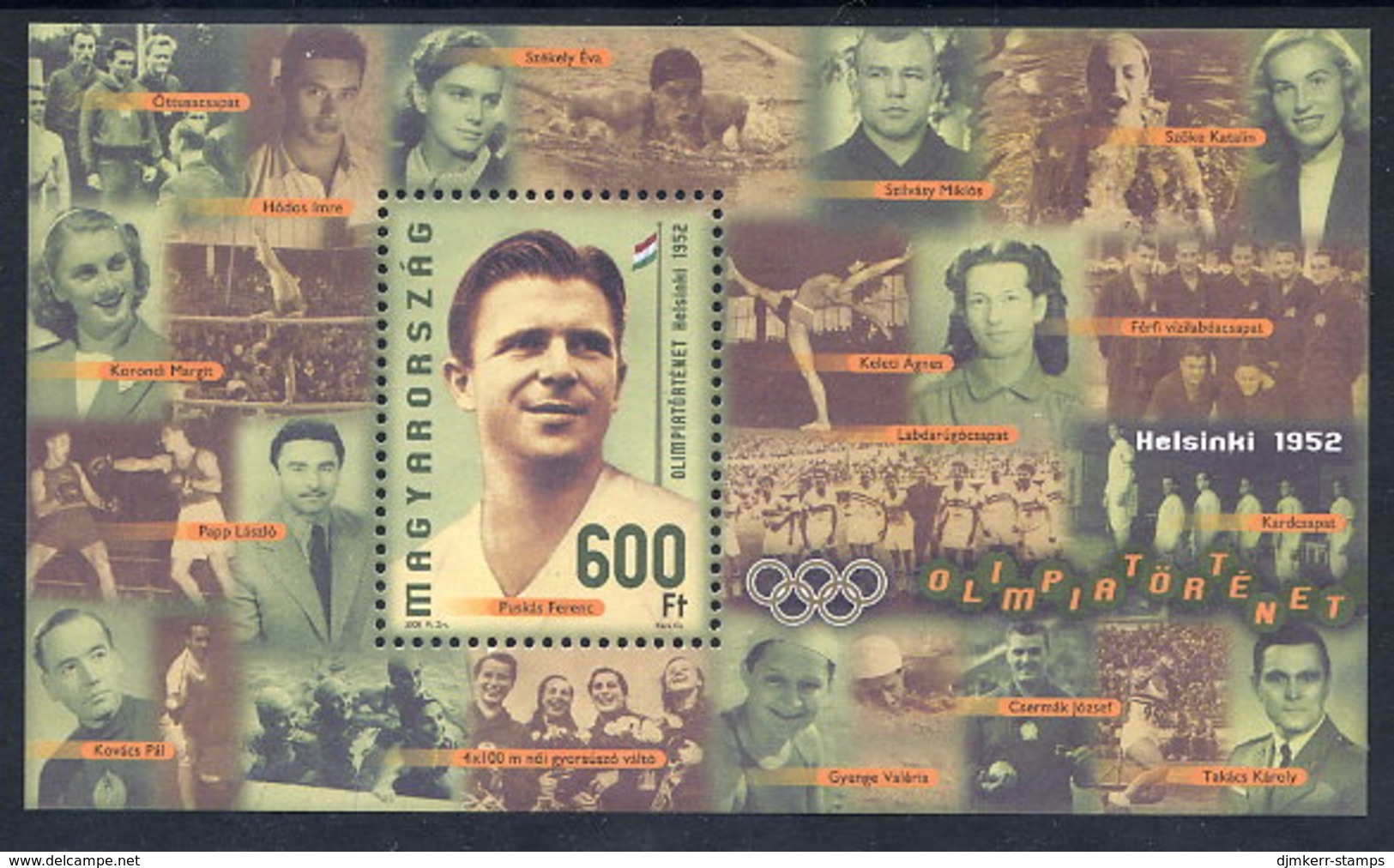 HUNGARY 2008 Olympic Medal Winner Ferenc Puskas Block MNH / **.  Michel Block 323 - Ungebraucht
