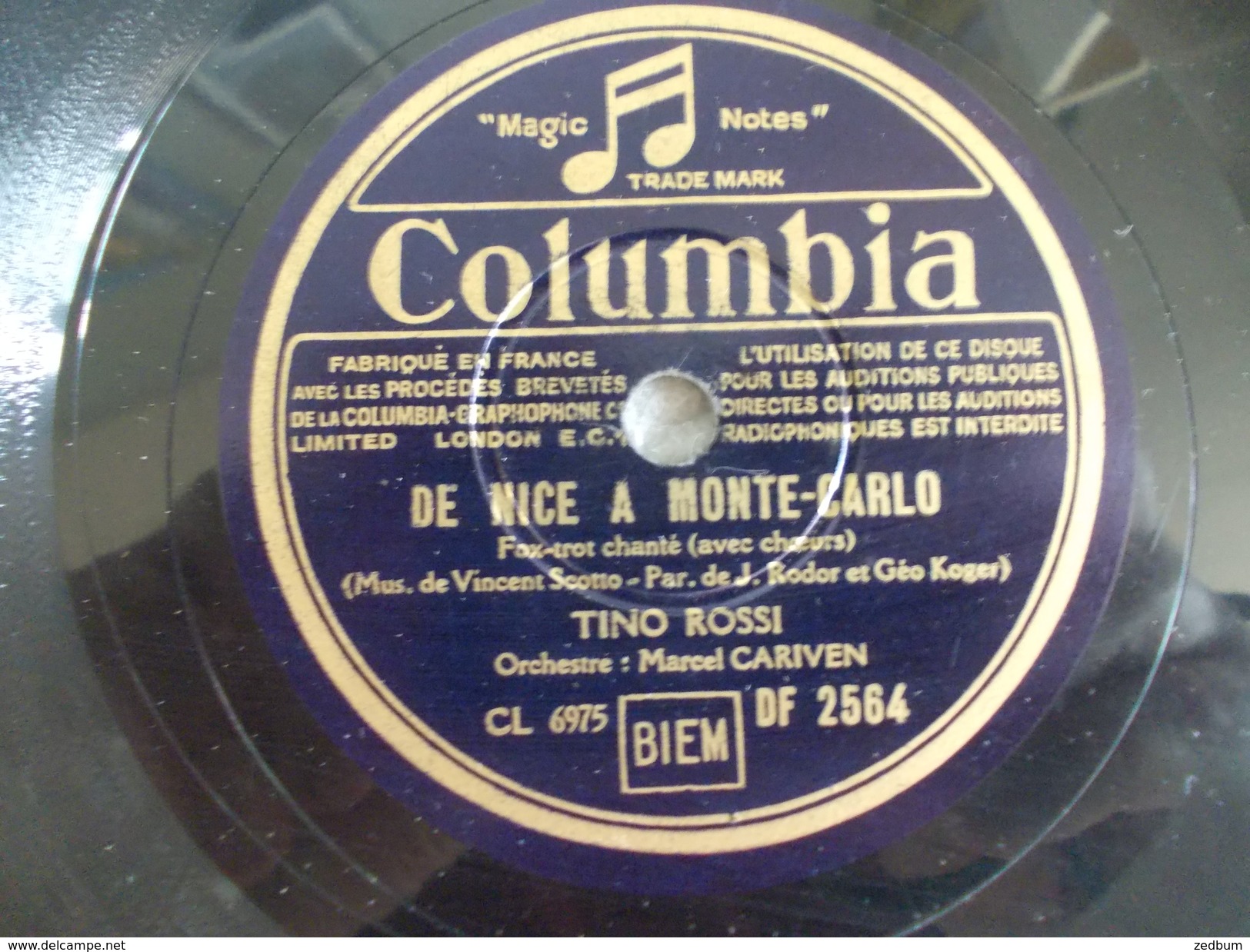 78T - De Nice à Monte Carlo Et La Belle Conga Par Tino Rossi - 78 Rpm - Gramophone Records