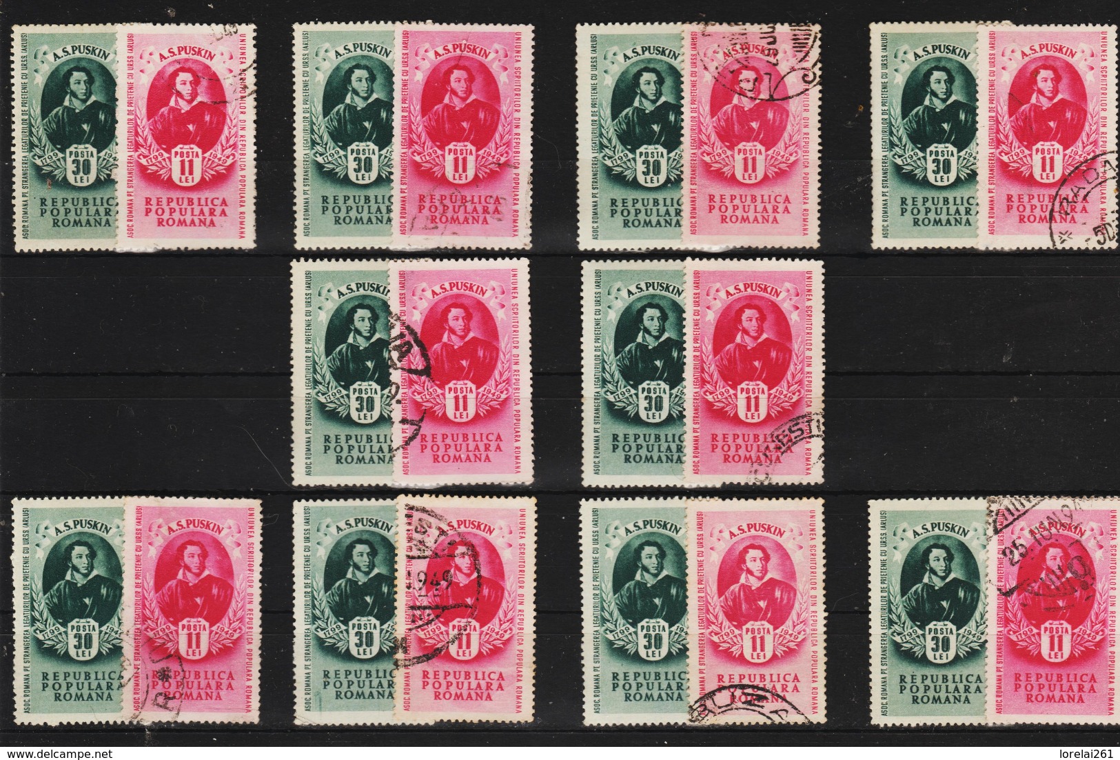 1949 -  SESQUICENTENAIRE DE LA NAISS. D´A.S. POUCHKINE,  MI No 1187/1188 Et Yv 1079/80 - Gebraucht