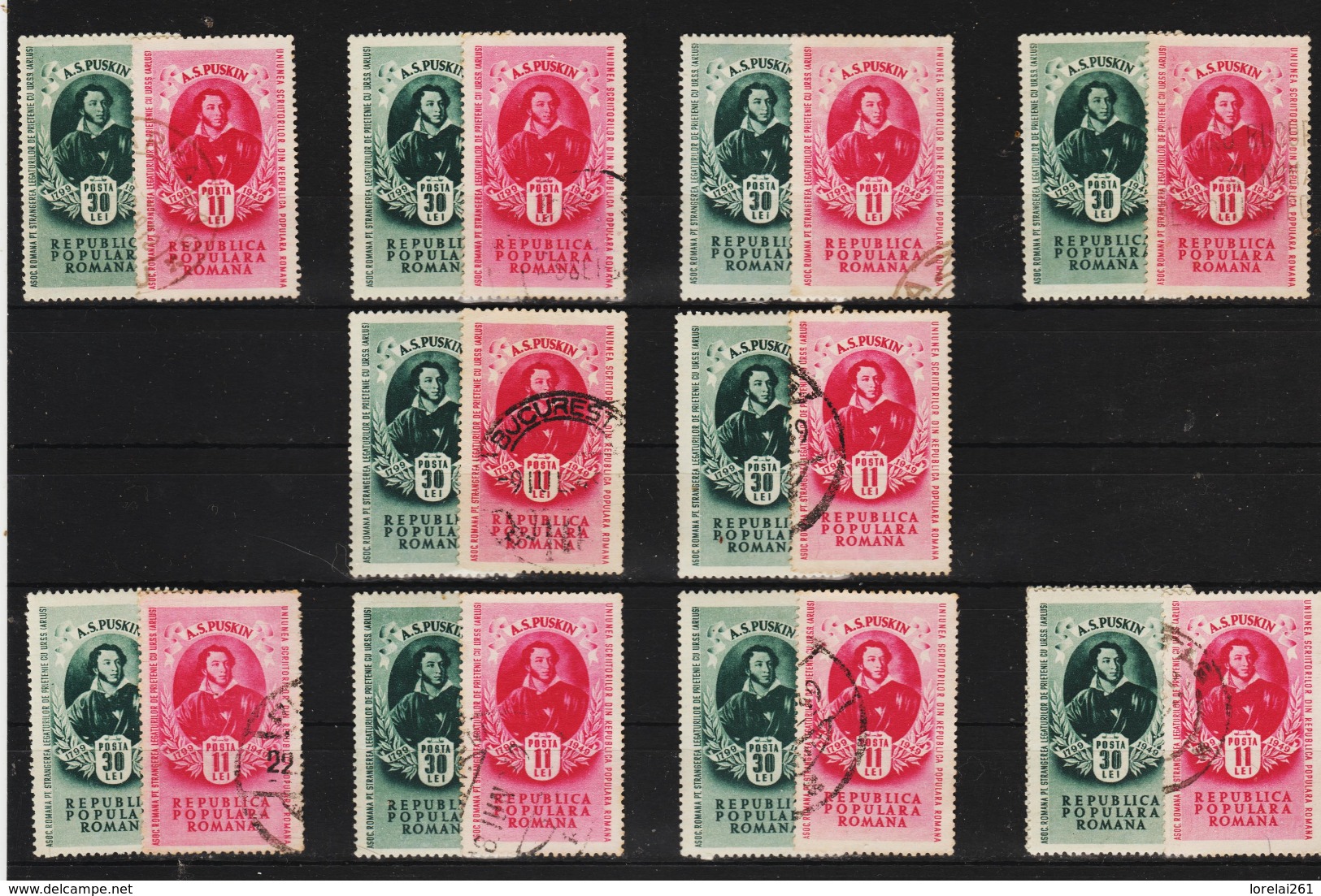 1949 -  SESQUICENTENAIRE DE LA NAISS. D´A.S. POUCHKINE,  MI No 1187/1188 Et Yv 1079/80 - Gebraucht