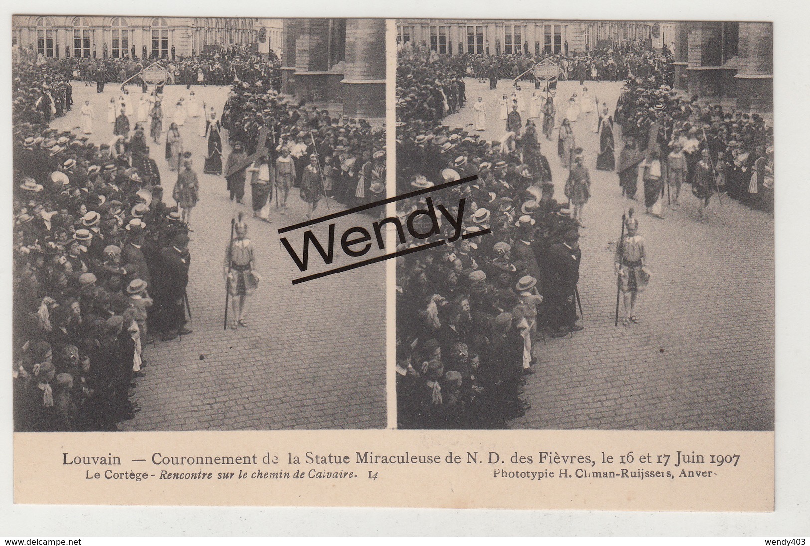 Leuven (10 kaarten stéréoscopiques 1907 couronnement)