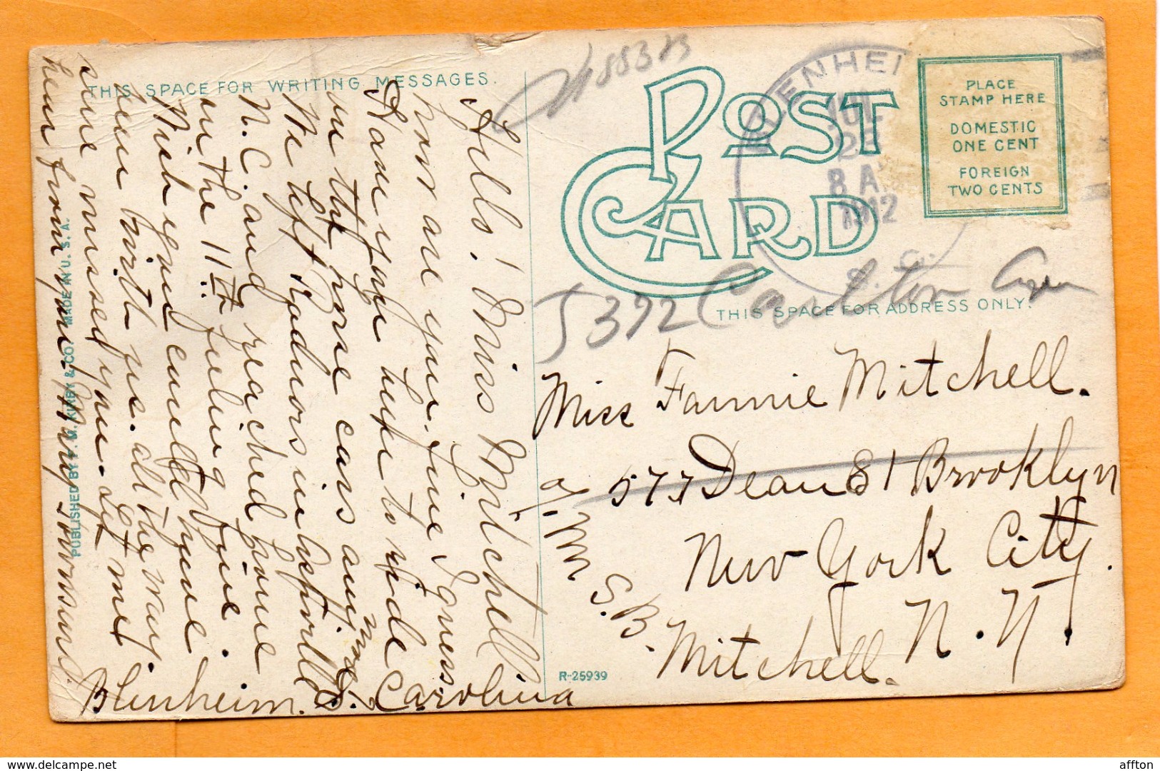 Columbia SC 1910 Postcard - Columbia