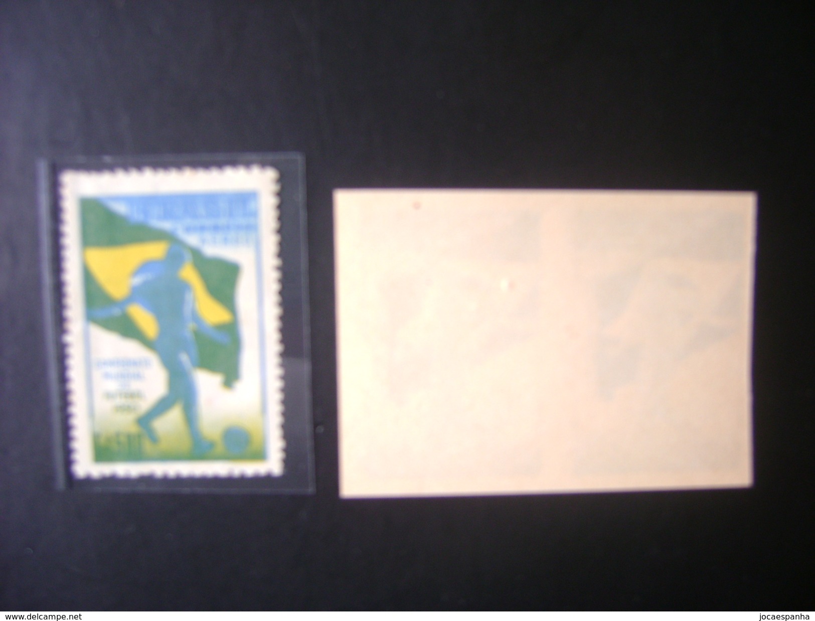 WORLD CUP OF FOOTBALL IN BRAZIL 1950 - A-76 IN PAIR TESTS BLUE COLOR WITH DOUBLE PRINTED OFFSET IN THE STATE - 1950 – Brésil