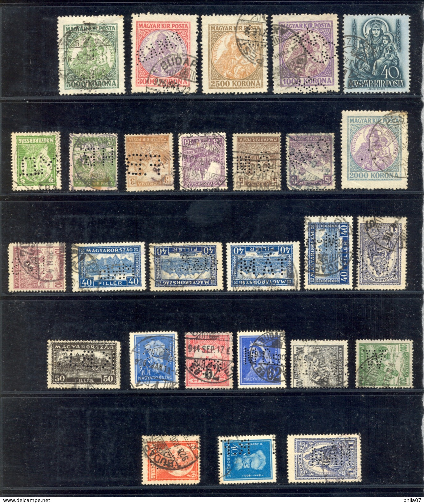 Hungary - Lot Of Various Perforation On Stamps, Various Quality / 2 Scans - Otros & Sin Clasificación