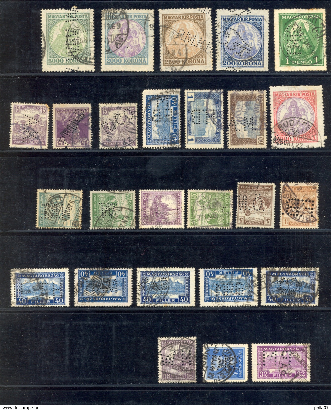 Hungary - Lot Of Various Perforation On Stamps, Various Quality / 2 Scans - Otros & Sin Clasificación