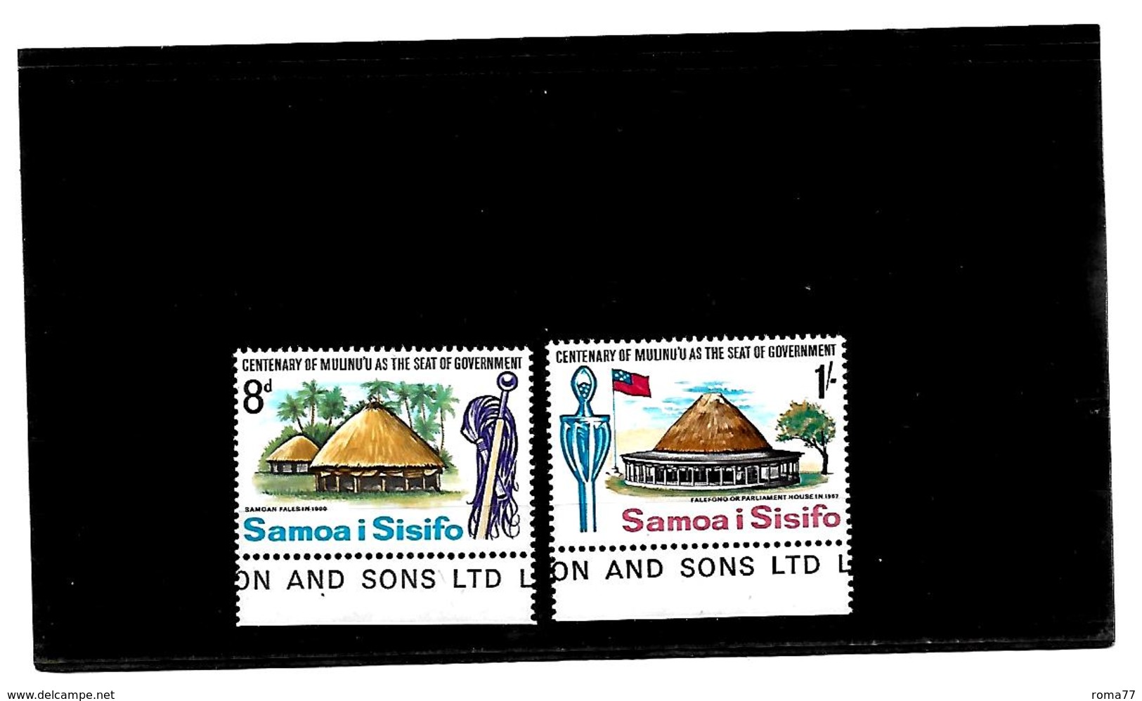 EDY 28 - SAMOA SISIFO , Due Valori  Nuovi  ***  MNH  . Linguella Sul Bordo - Samoa